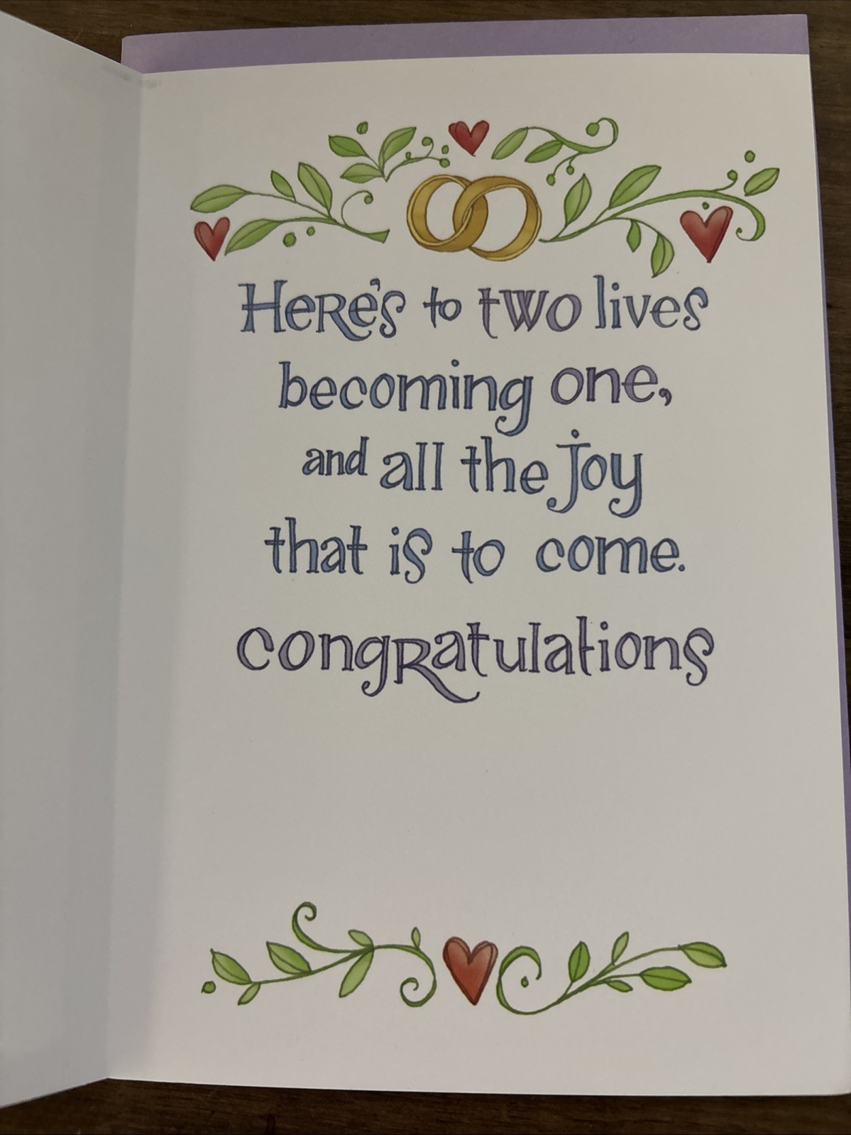Leanin Tree WEDDING Greeting Card “Two Lives Becoming One”