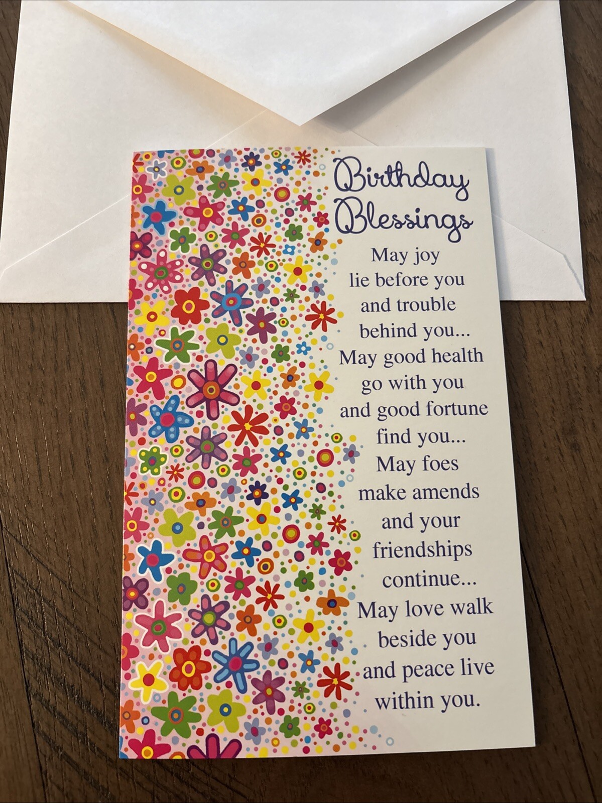 Birthday Blessings Peace Health Joy Religious 5”x7.75″ Stockwell Greeting Card