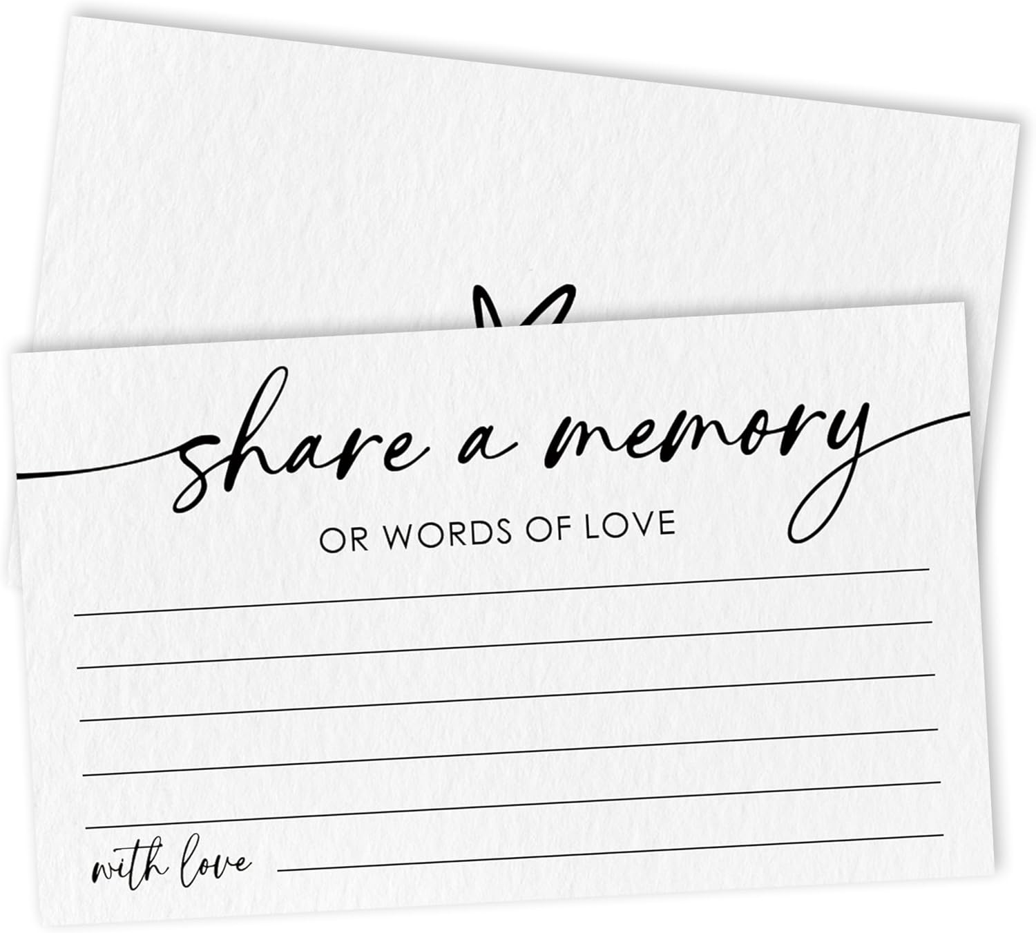 Share a Memory Card – 30 Minimalist White Fill in the Blank Memorial Cards for C
