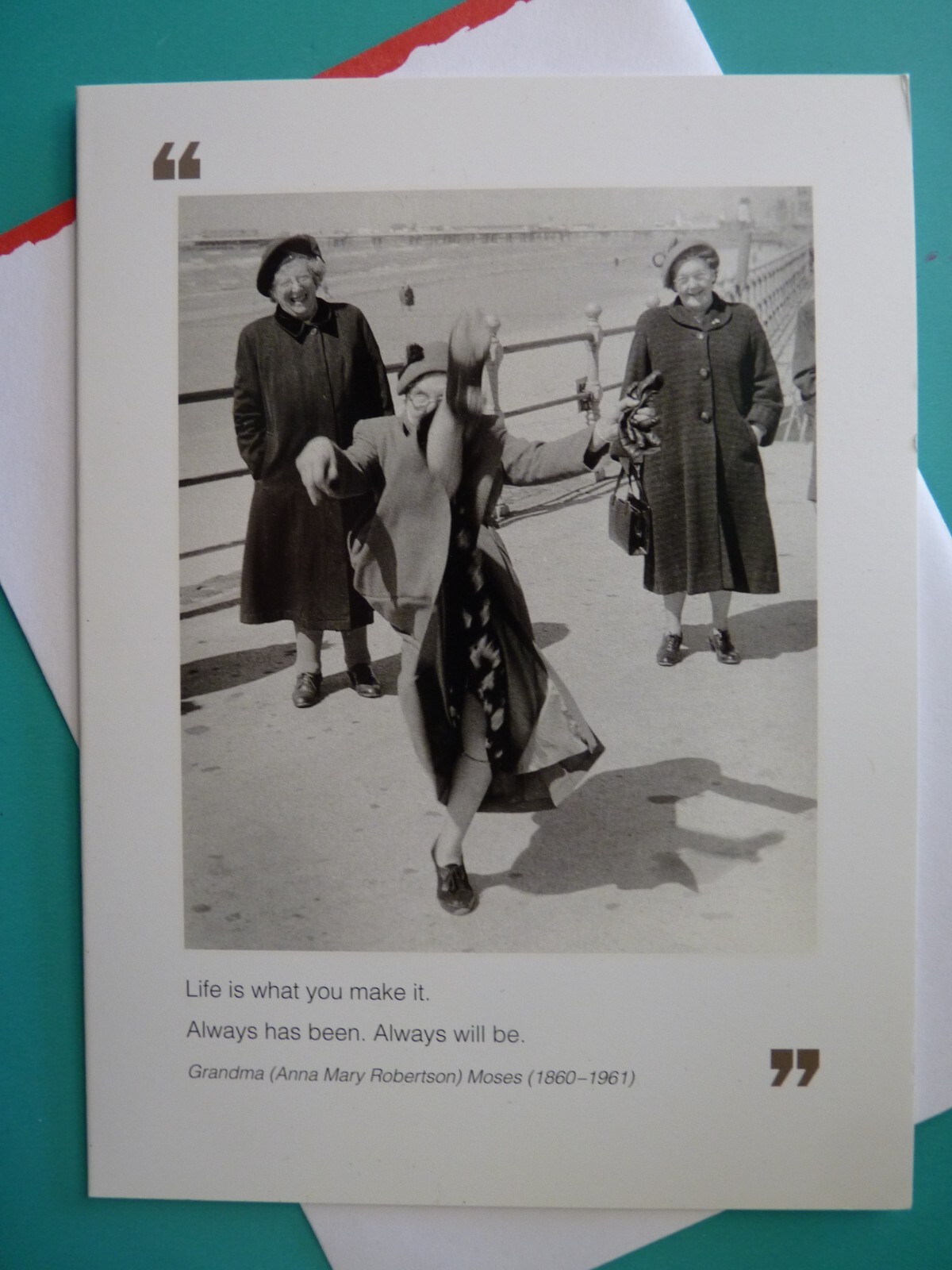 Any Occasion Greeting Card Vintage Female Seniors w/Grandma Moses Quote