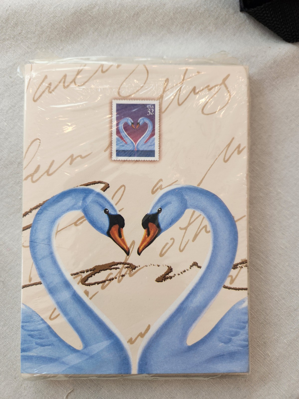 15 USPS Note Cards Swan Heart Love Stamp Blank Cards and Envelopes 1997