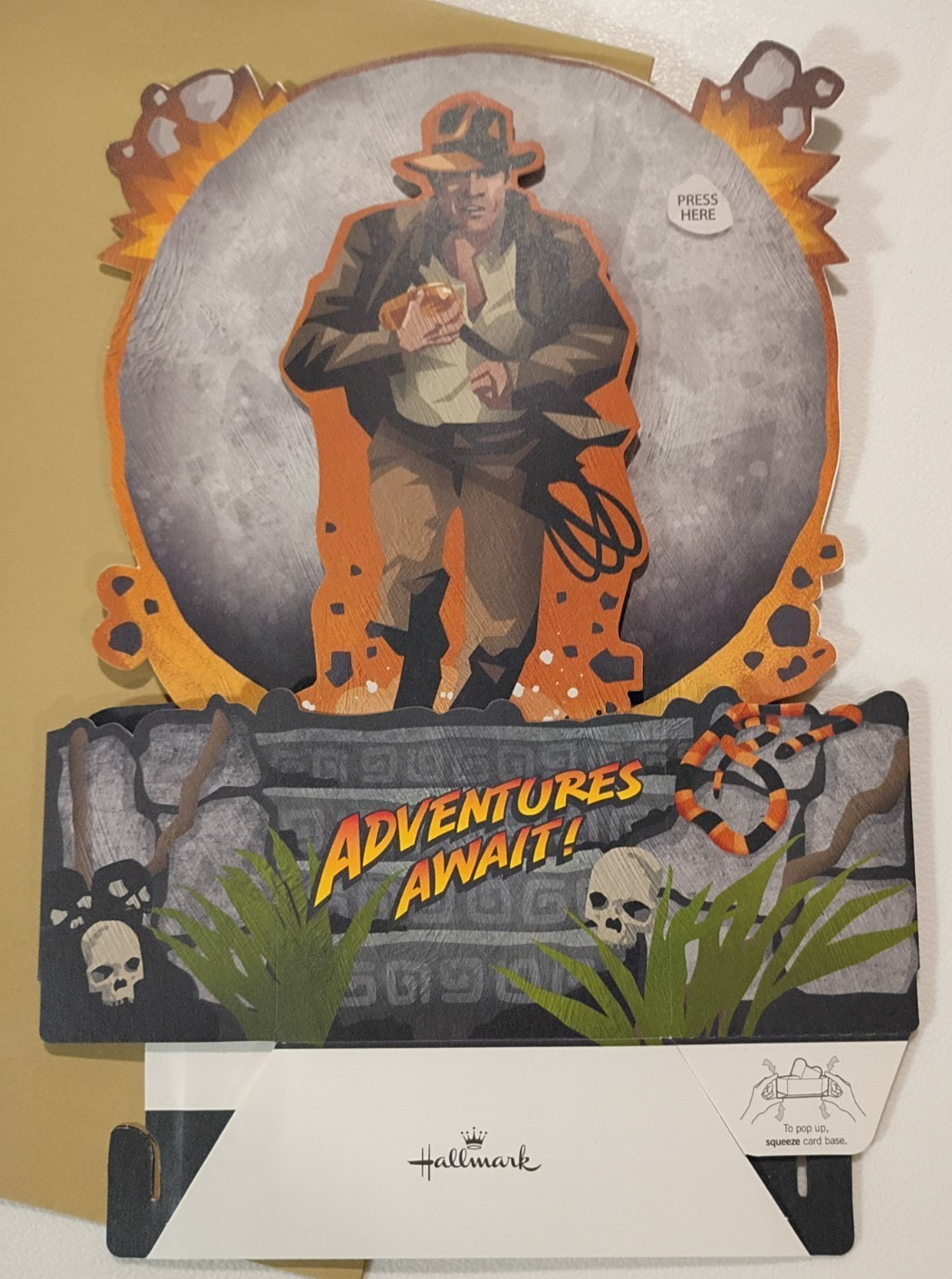 Pop Up Card & Envelope: Indiana Jones – Hallmark Wonder, Music & Light Work