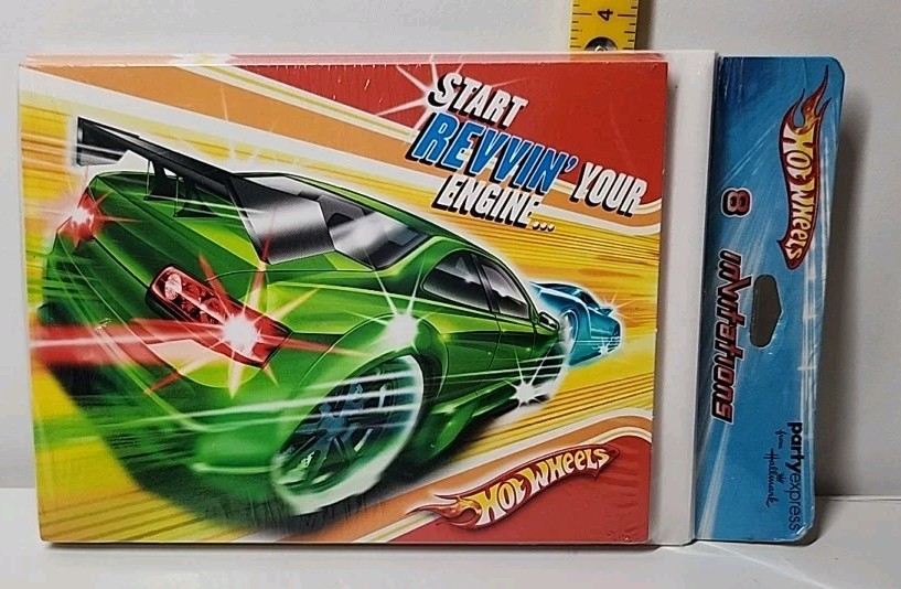 Hot Wheels Car Happy Birthday Boy Party Invitation Kit 8 Hallmark Save the Date