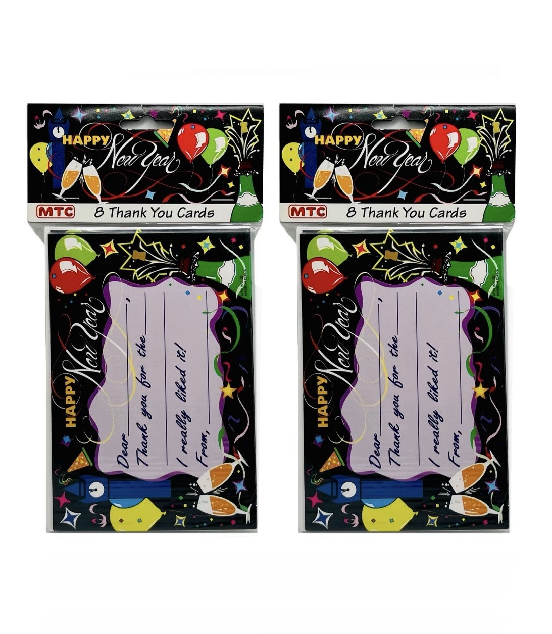 Happy New Year Thank You Cards 8 Count, 2 Packs (16 Total) With Envelopes NEW