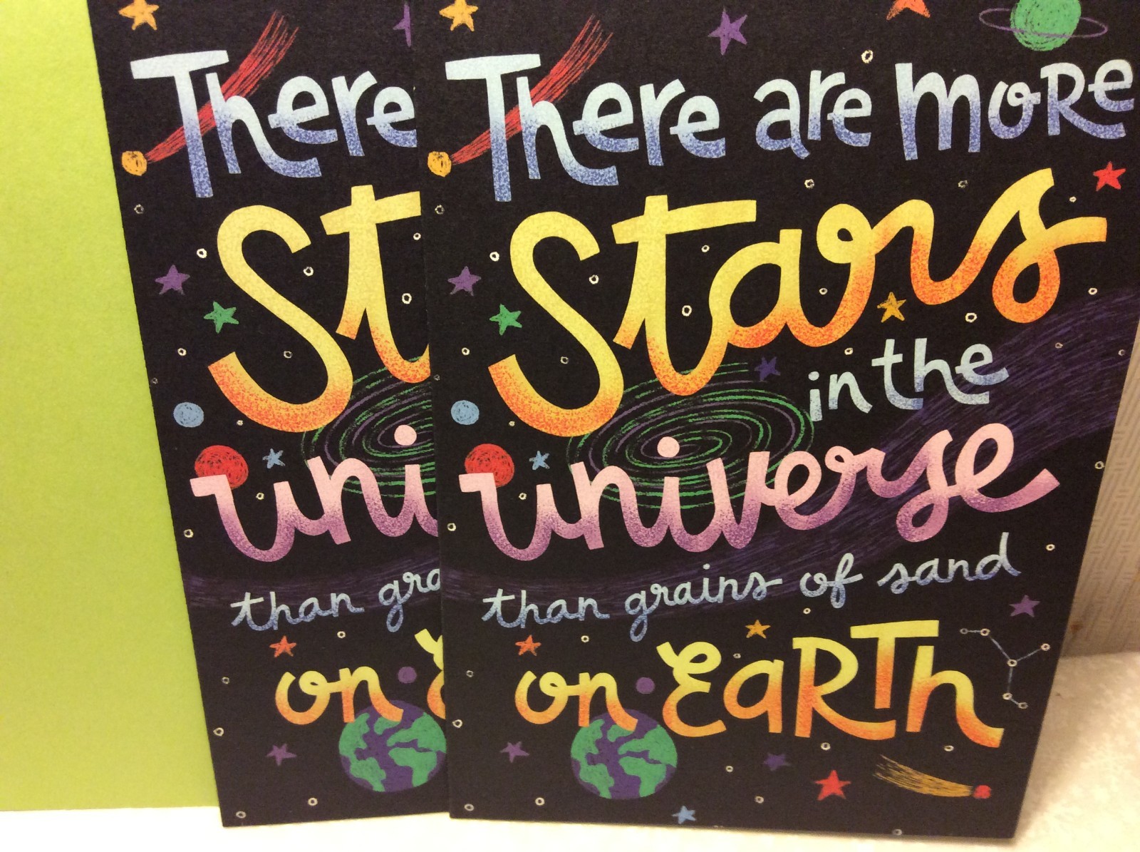 BIRTHDAY RSVP GREETING CARD New w/Envelopes LOT 2 CARDS “STARS IN THE UNIVERSE”
