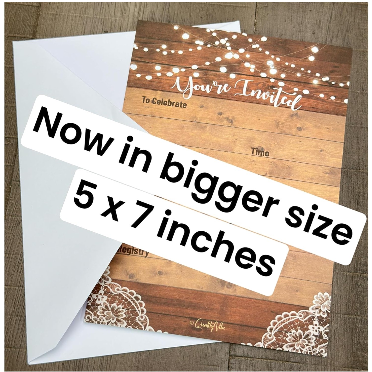 25 Rustic Invitations & 25 Envelopes for Multiple Events