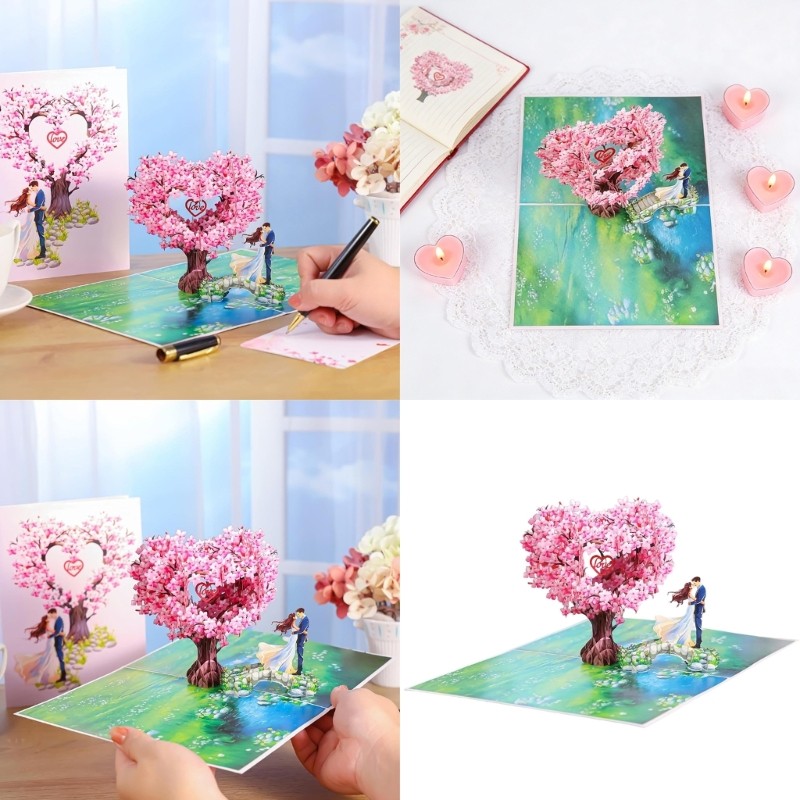 Intricate Heart Tree Valentine s Day Card Handmade Greeting Card for Friend