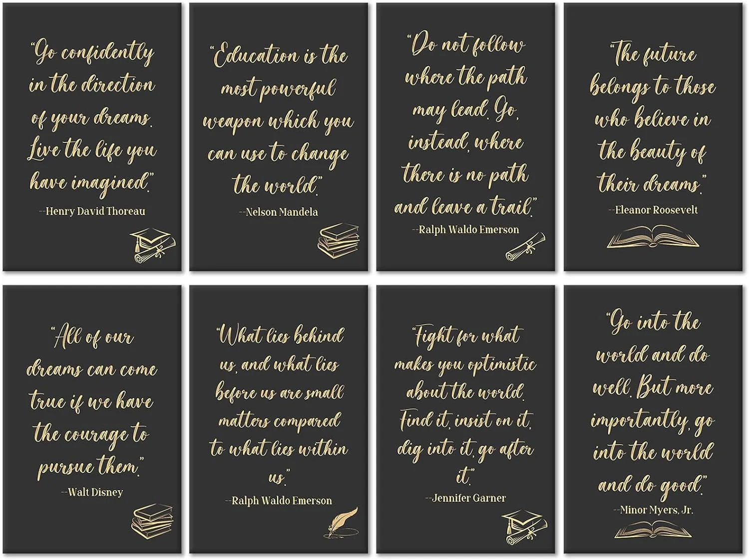 24 Pack Graduation Quotes Cards, Inspirational Note Graduation Cards Bulk with E