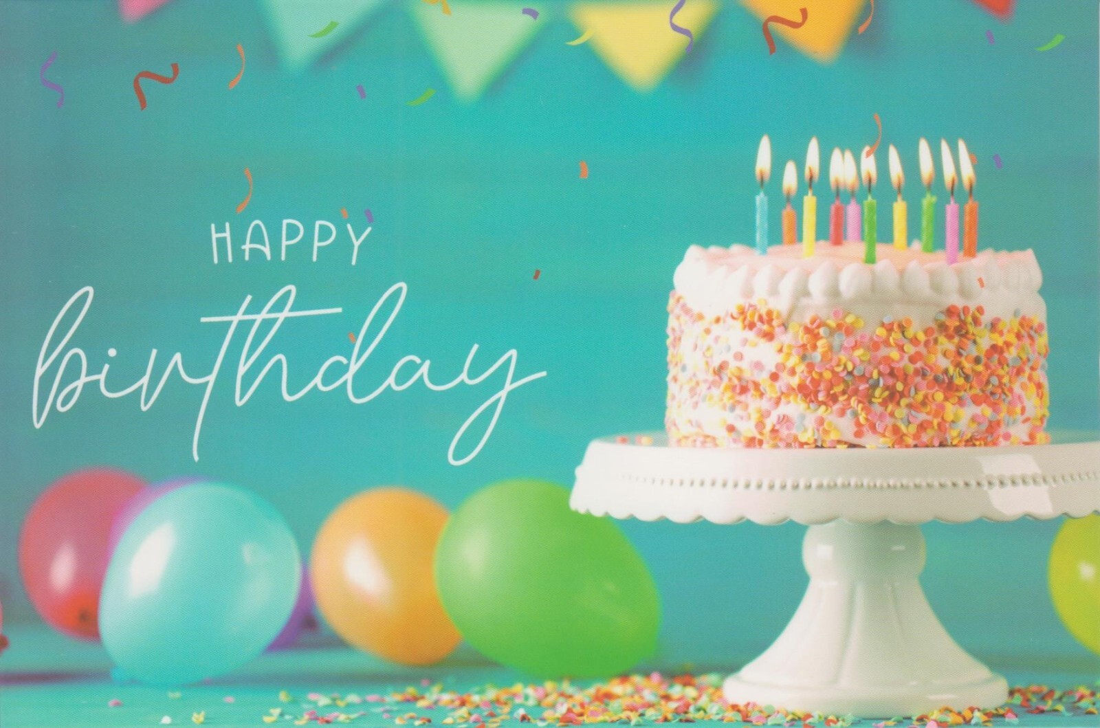 Birthday Balloons Cupcakes Sparkle Candle 1 Card 1 Envelope Greeting Card