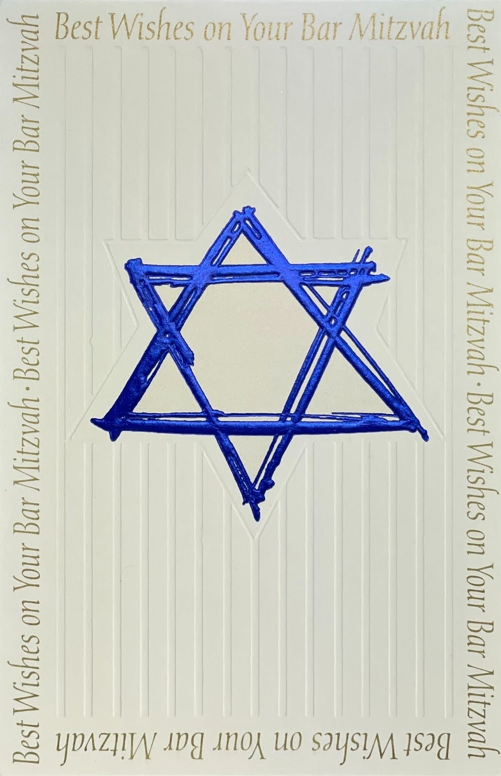 Simple BAR MITZVAH Card, Best Wishes Blue Star by American Greetings + Envelope
