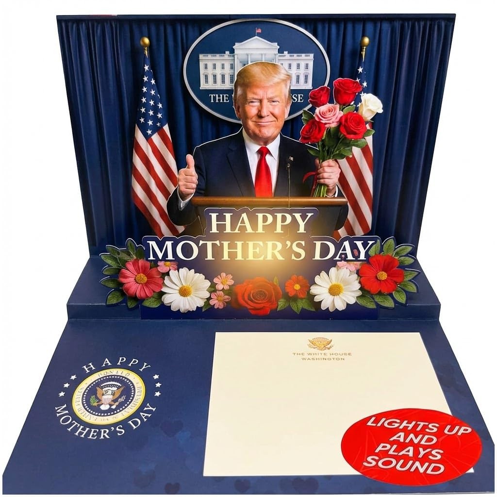 Donald Trump Talking Pop Up Mothers Day Card with Lights & Sound Plays Trump…