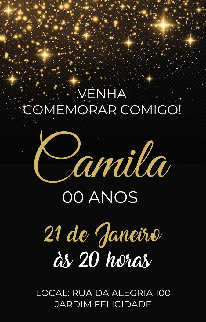 Digital Glitter Colors Birthday Party Invitation Personalized Texts 1