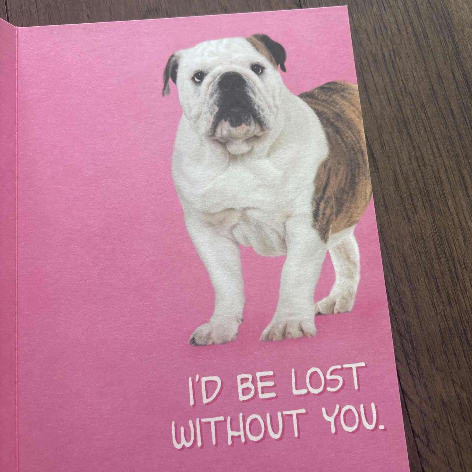 Birthday For My Wife With Love Bull Dog Cute 5”x7.75″ Stockwell Greeting Card