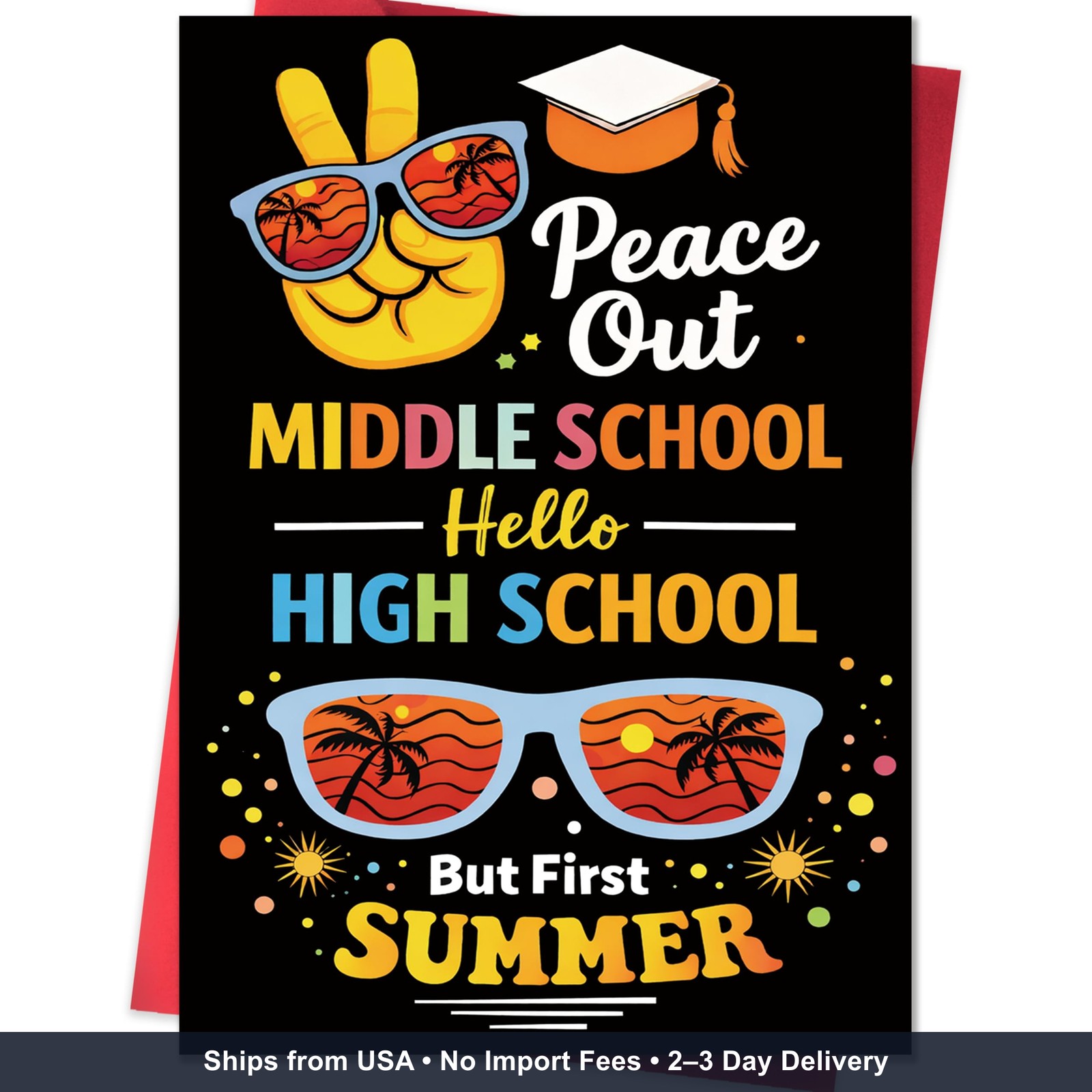 8th Grade Graduation Card for Boys Girls 8 x 5 3in Funny Middle School Teen Gift