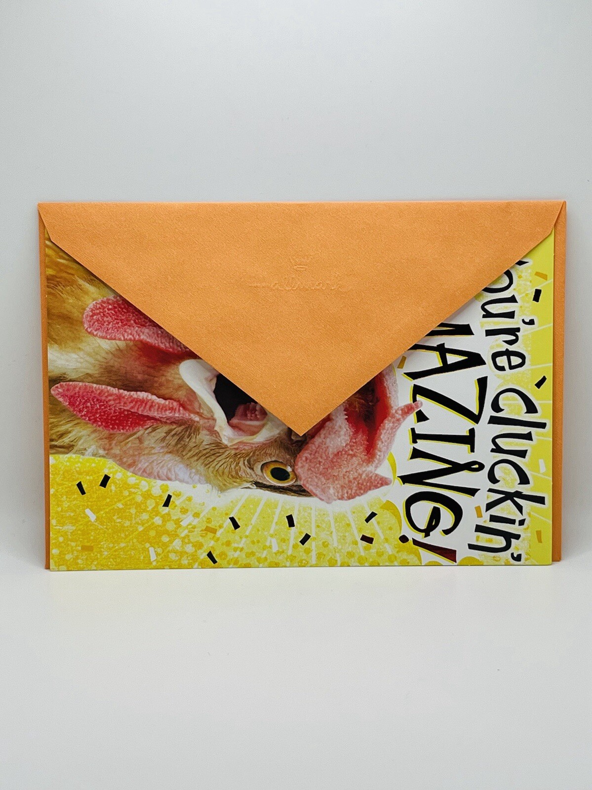 Congratulations Card Funny Chicken Metallic Foil Hallmark Expressions Card NEW