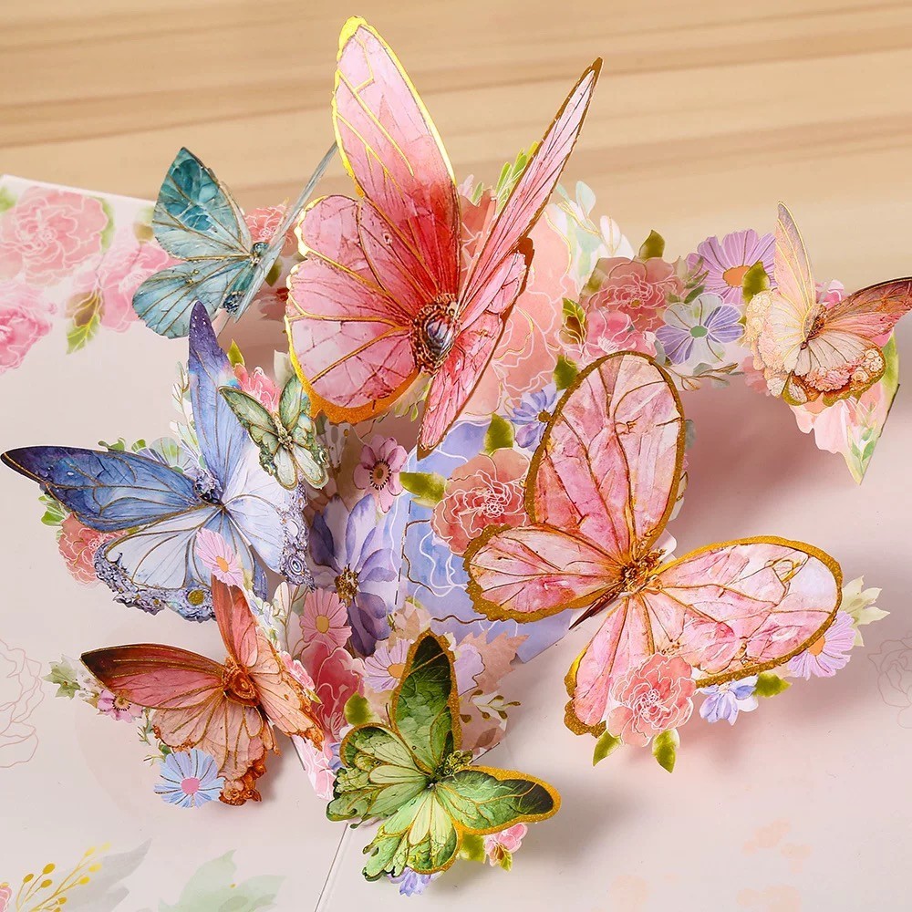 3D Pop Up Butterfly Greeting Card Anniversary Birthday Mother’s Day Gift For Her