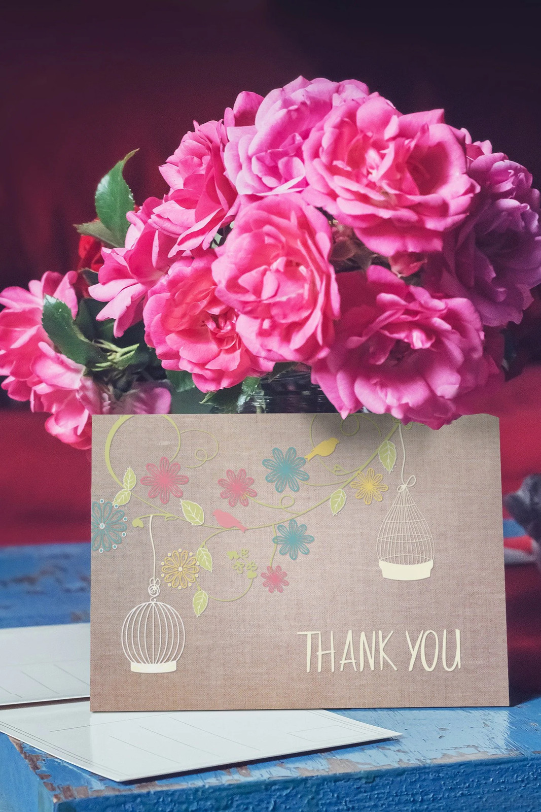 Rustic Bird & Floral Thank You Set of 40 Postcards – 4 x 6 Thank You – B17021