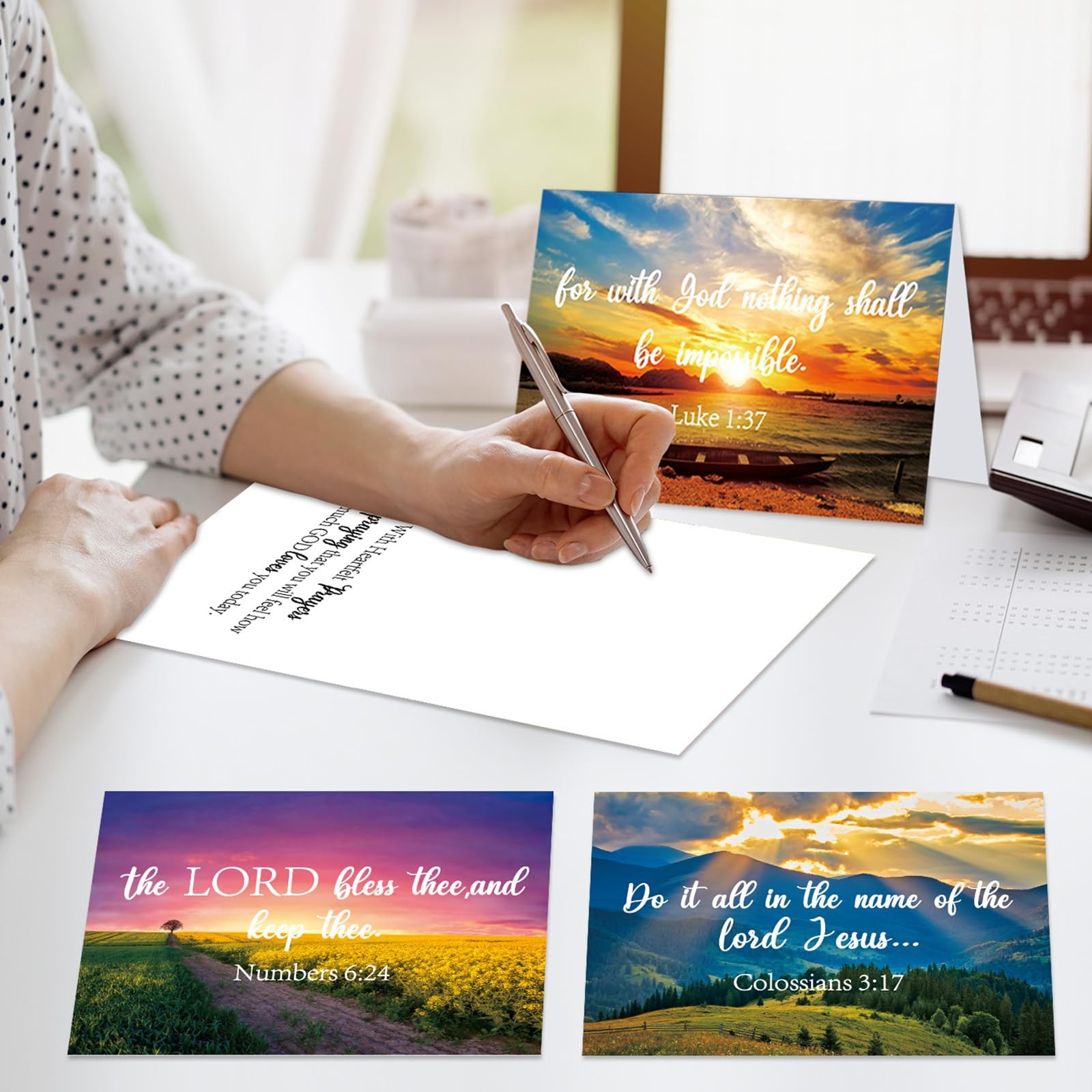 CHUNNIN 24 Pack Religious Thinking of You Cards Bulk 6 x 4 inches, Multicolor