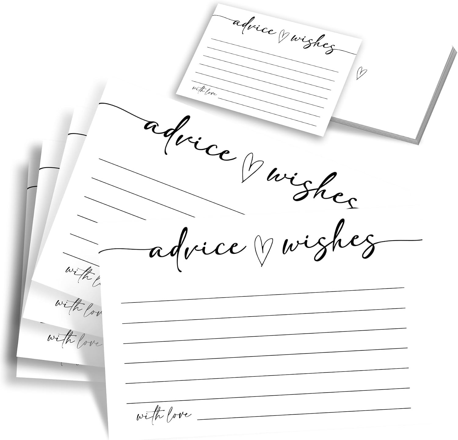 Advice and Wishes for Mr and Mrs, 60 White Marriage Message Cards – Minimalist F