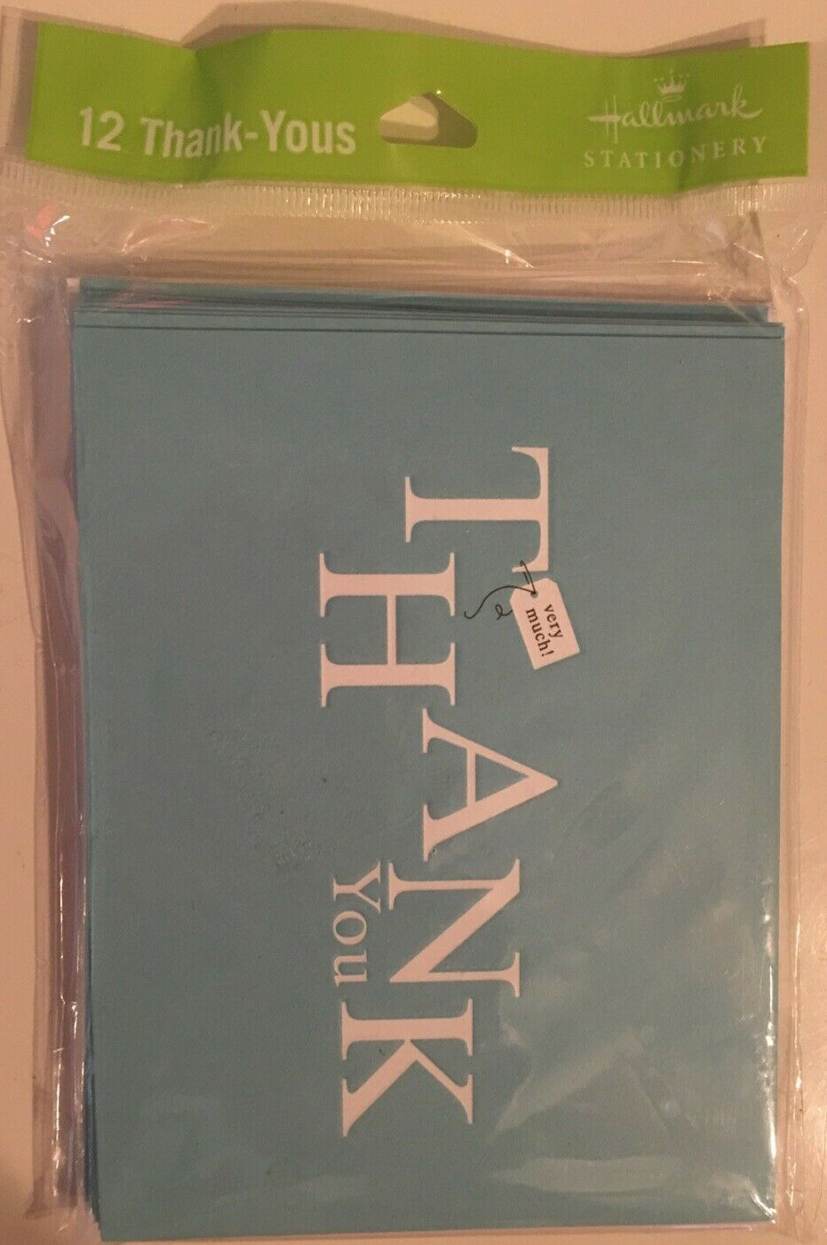 Hallmark Thank You Notes & Envelopes Pack Of 12 Teal White Blank Inside NEW