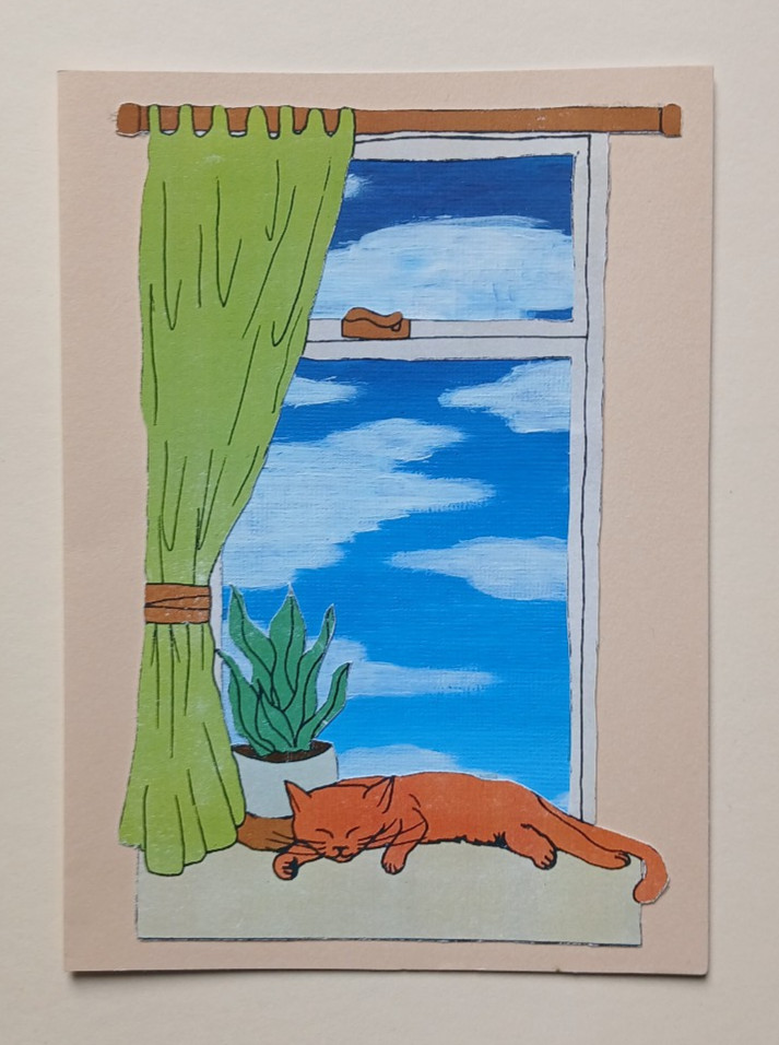 Cat on the Windowsill All Occasion Greeting Cards