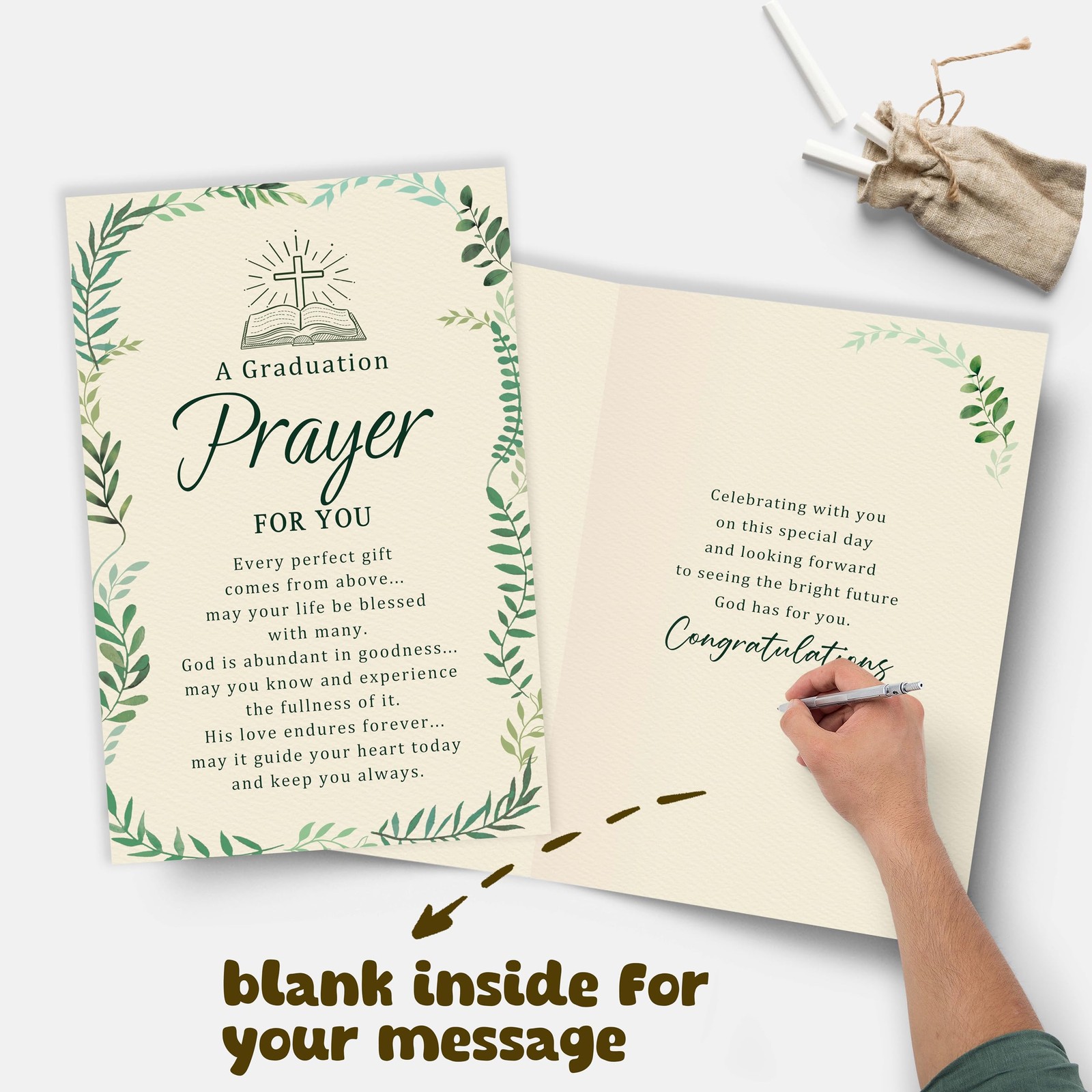 Christian Graduation Card with Prayer, FaithBased Congratulations Greeting, R…