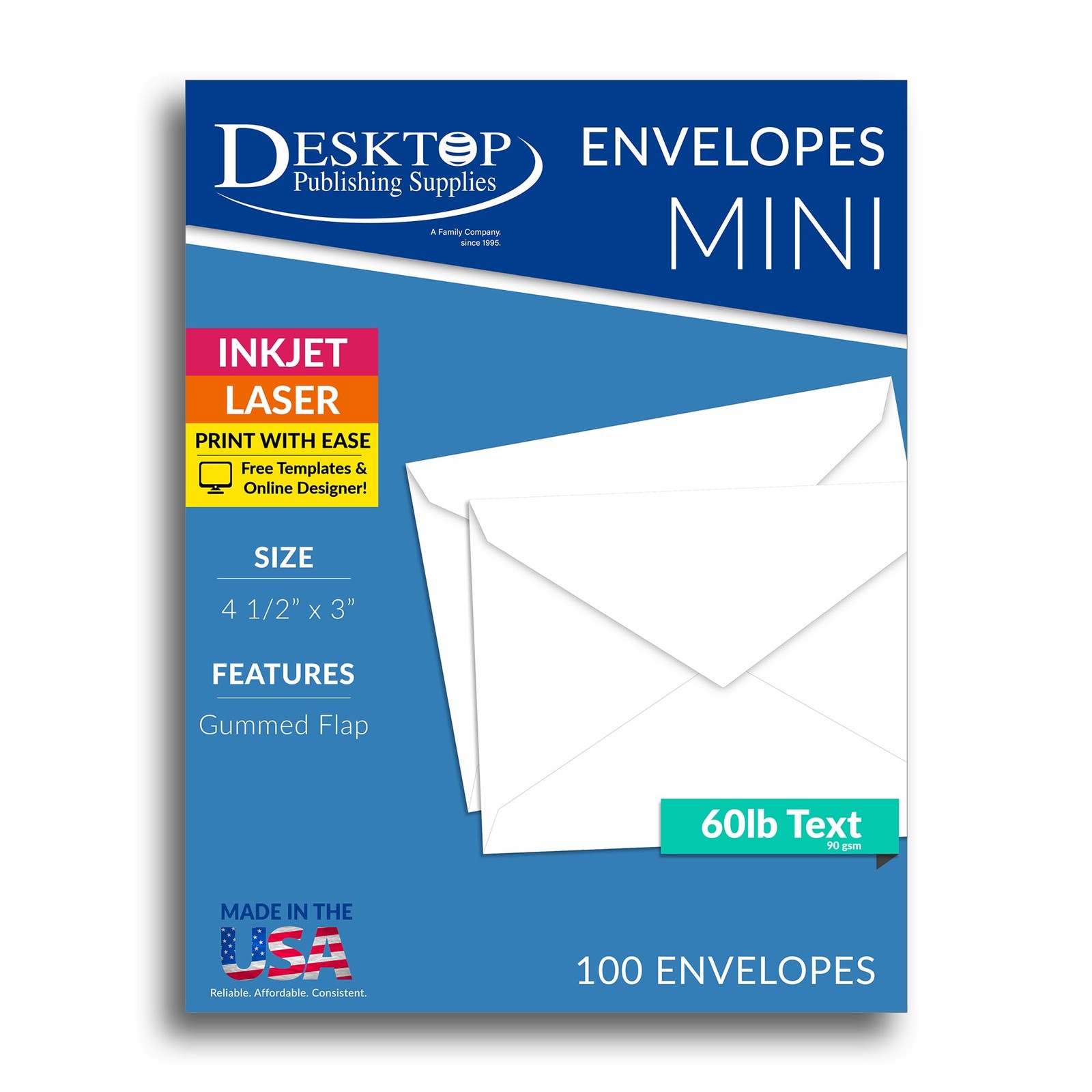 100 Pack 4.5 x 3 White Mini Envelopes, Small, Gift Card, Business, Note