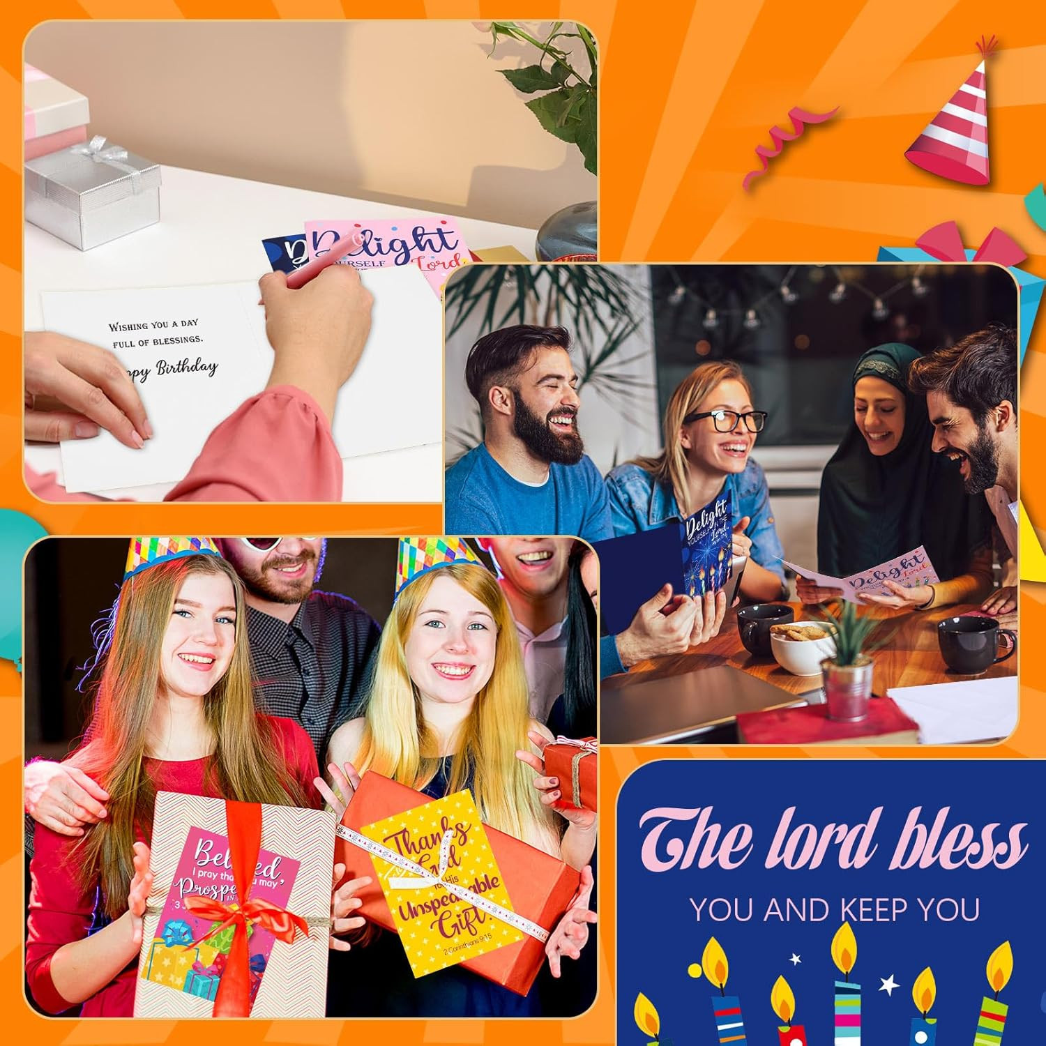 48 Pack Religious Christian Birthday Cards Bulk with Scripture Assorted Bible Ve