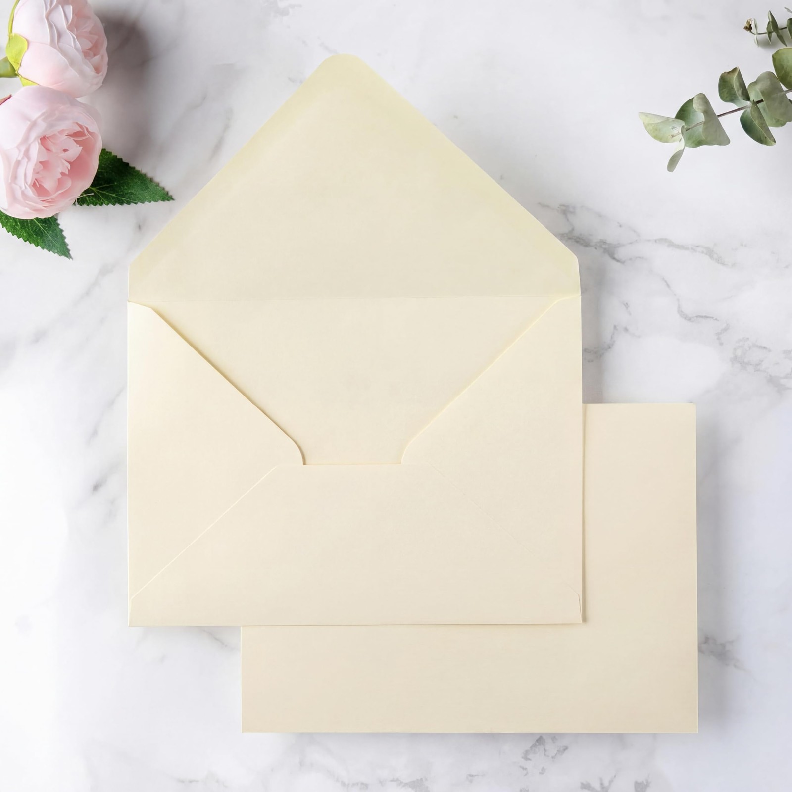 50 PCS Cream A7 Envelope 5.25×7.25 Inch For 5×7 Wedding Invitation Gift Card