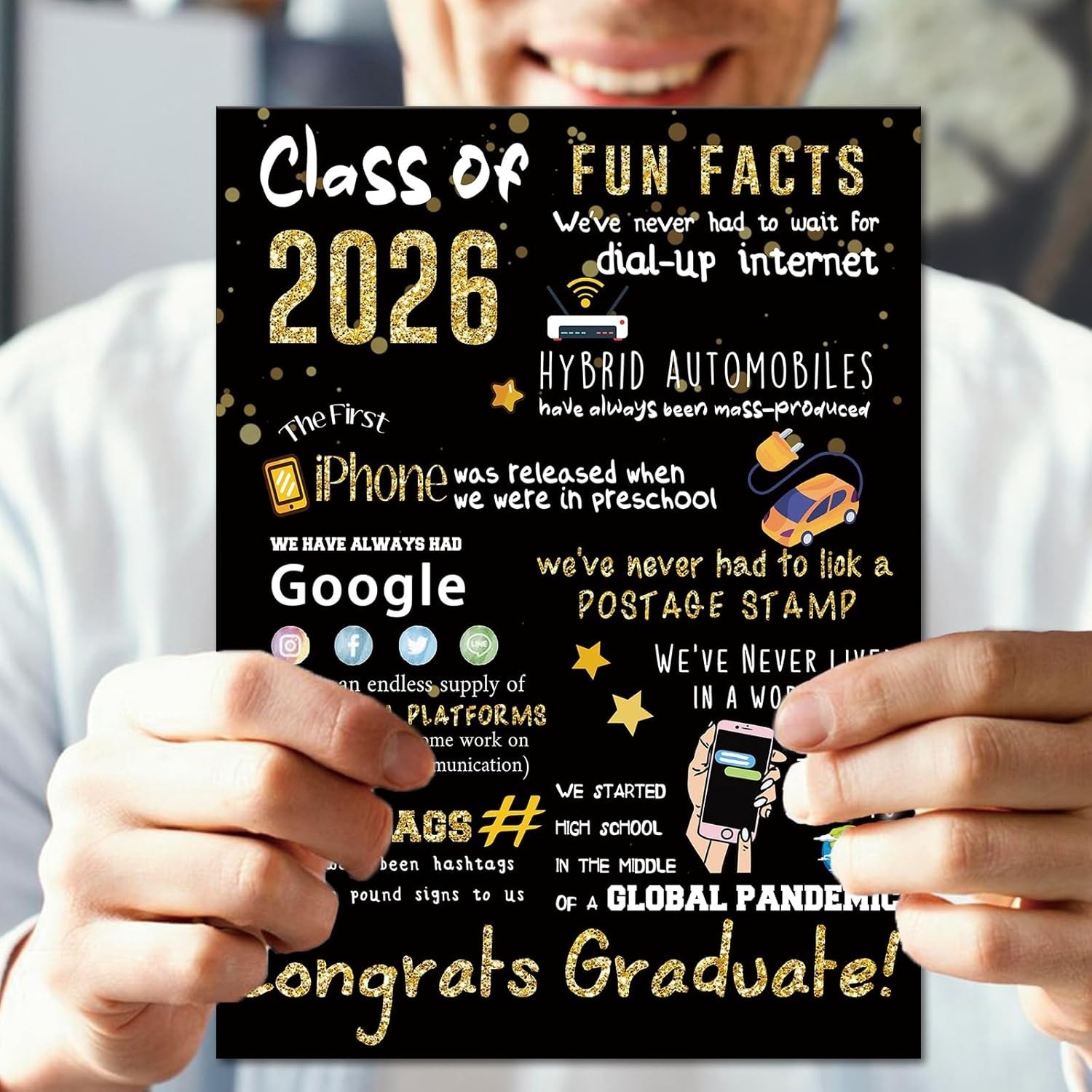 Elegant 2026 Graduation Card – Large Size with High-Quality Finish for Graduates