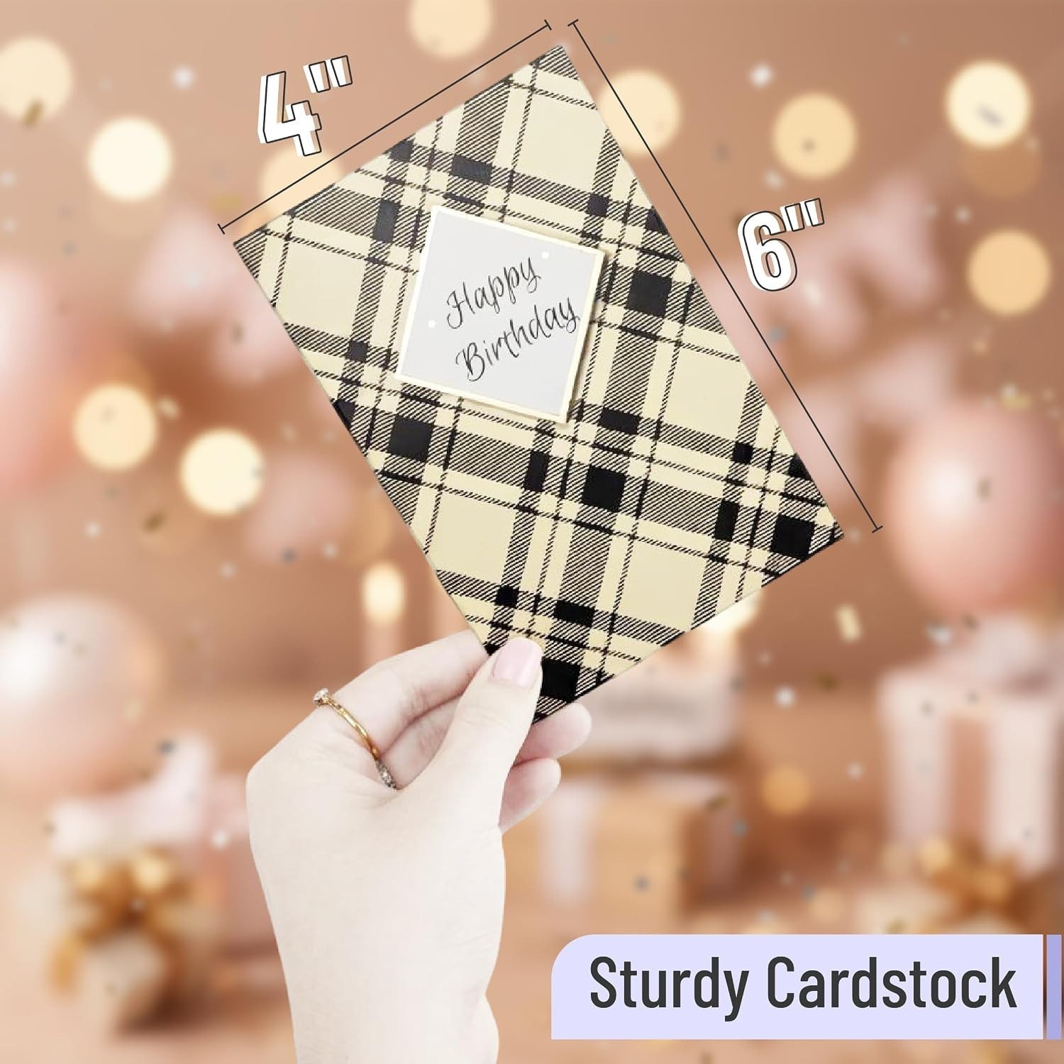 20 Beautiful Black with Gold Foil Birthday Cards – Perfect Gift for Everyone
