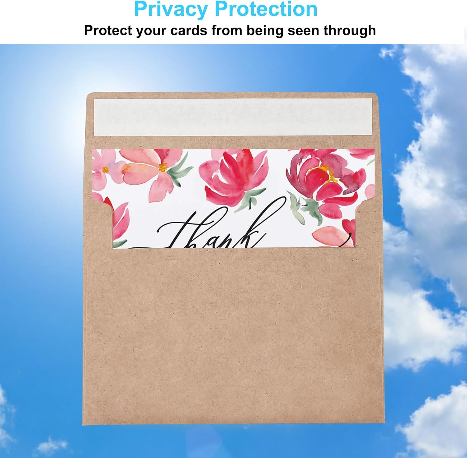 100 Pack A2 Envelopes for Card Making, Brown Kraft Envelopes for Invitations, Se