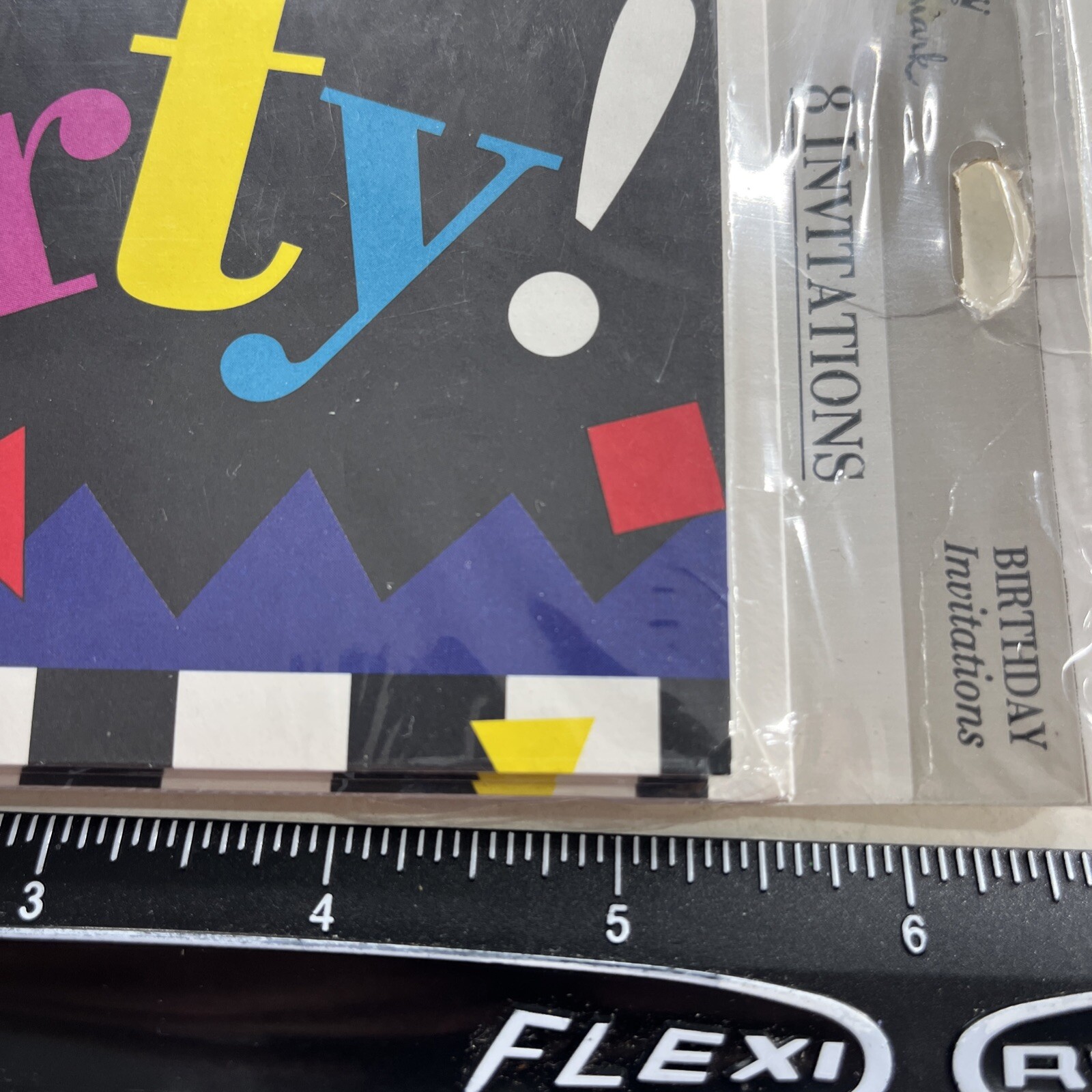 Invitation Happy Birthday Party 90s Kid Hallmark Vintage 1990s Wild Neon Black