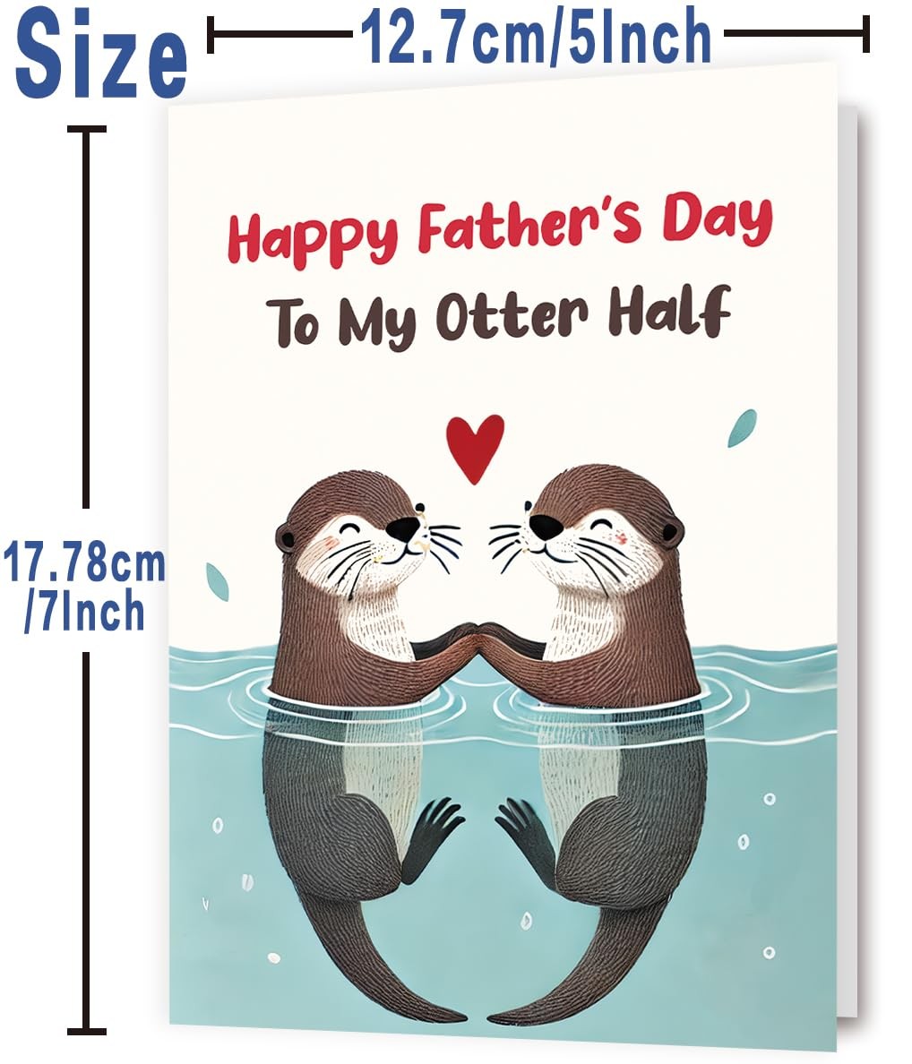 Abeletree Otter Fathers Day Card Gifts for Husband 7 x 5 inches, AT-389