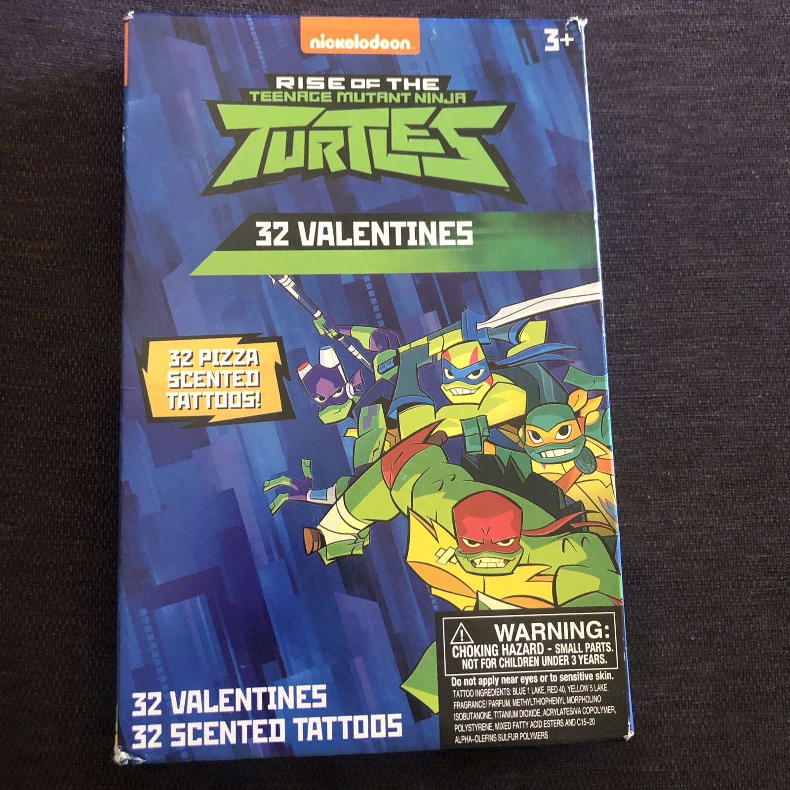 TMNTurtles Valentine Day Class Exchange 32 Cards + pizza tattoos + Teacher card