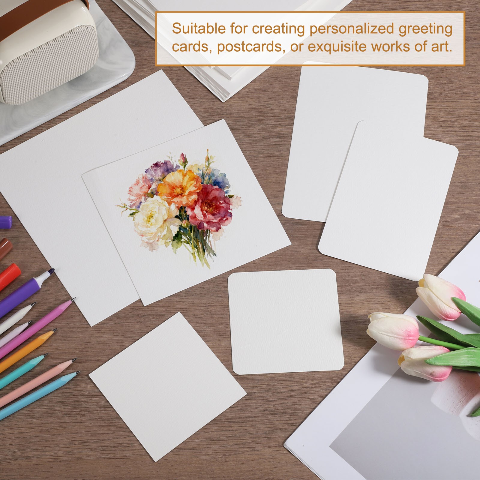 32 Pcs Watercolor Paper 6×9 Inch 60lb/160gsm Straight Corner Drawing Paper