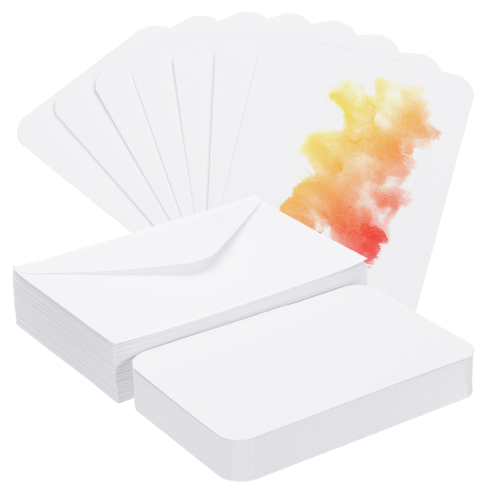30 Sets Watercolor Cards Postcards Rounded Corners with Envelopes 4×6 Inch