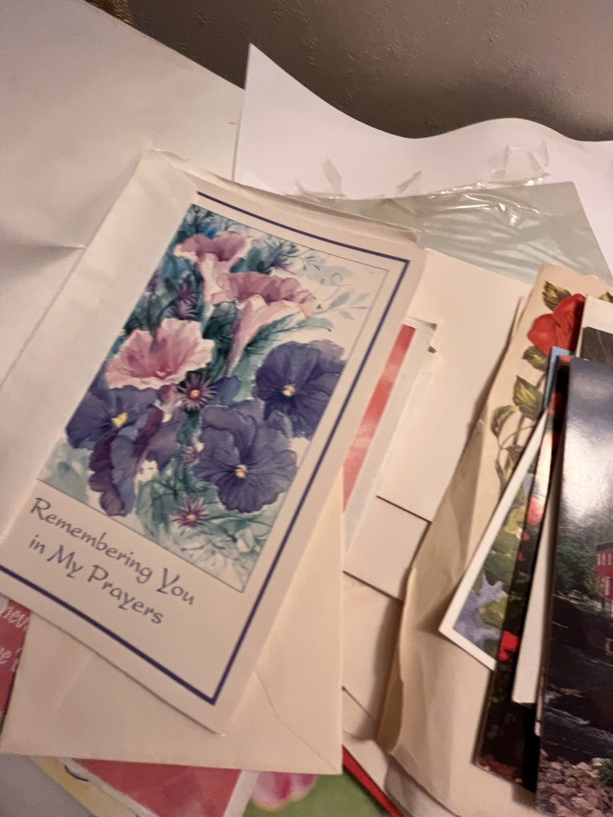 BIRTHDAY THANK YOU GET WELL CARD & Misc. Lot Cards Envelopes Paper Ephemera
