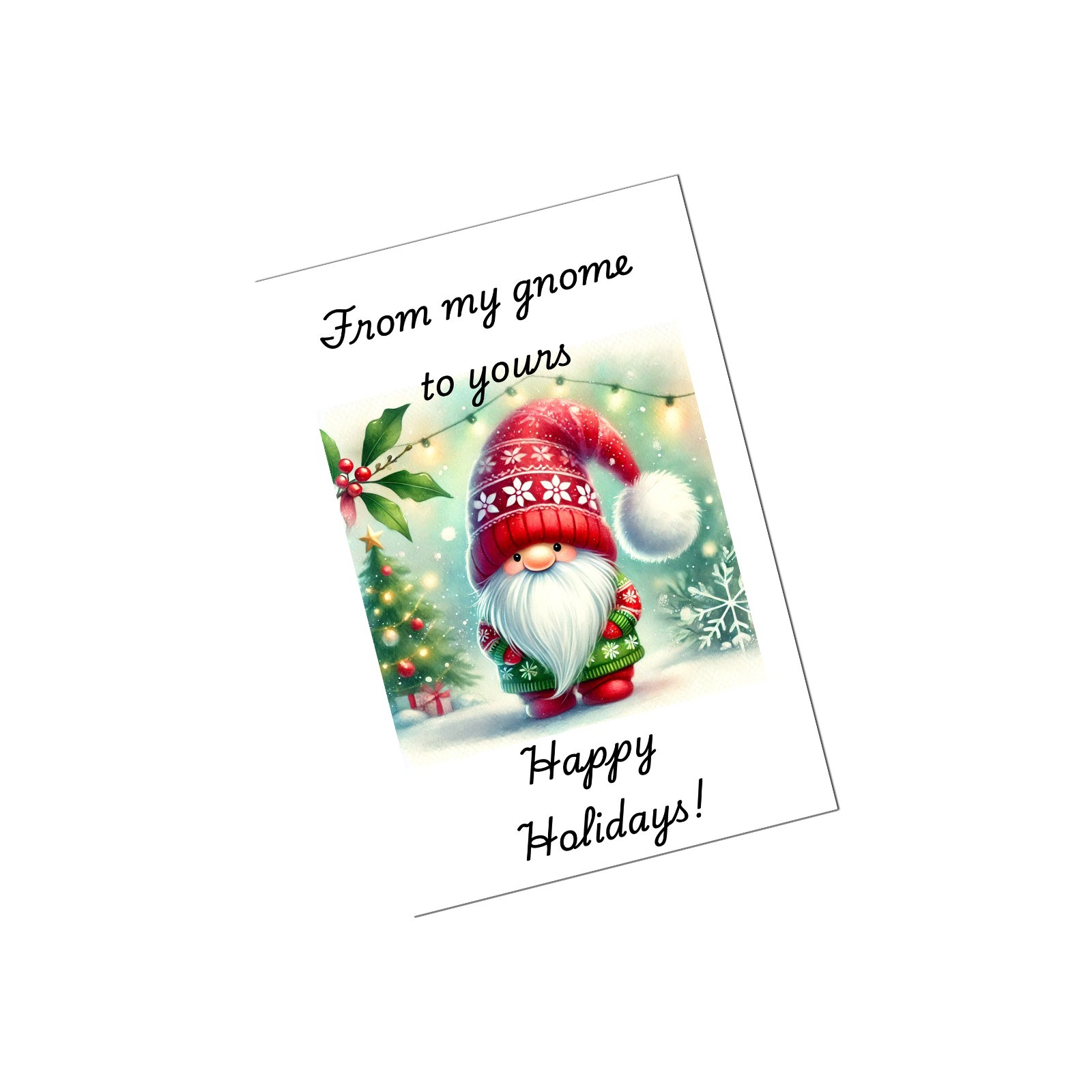 Handmade Gnome Christmas Cards Blank Notecards Envelopes Holiday Set Cheerful