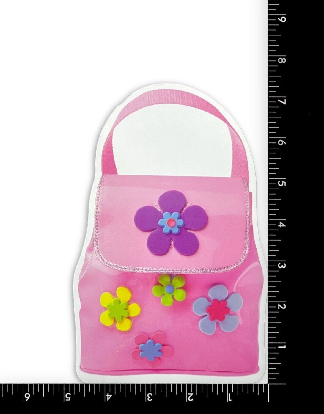 Cute ANYTIME BLANK INSIDE Card, Pink Flower Bag by American Greetings + Envelope