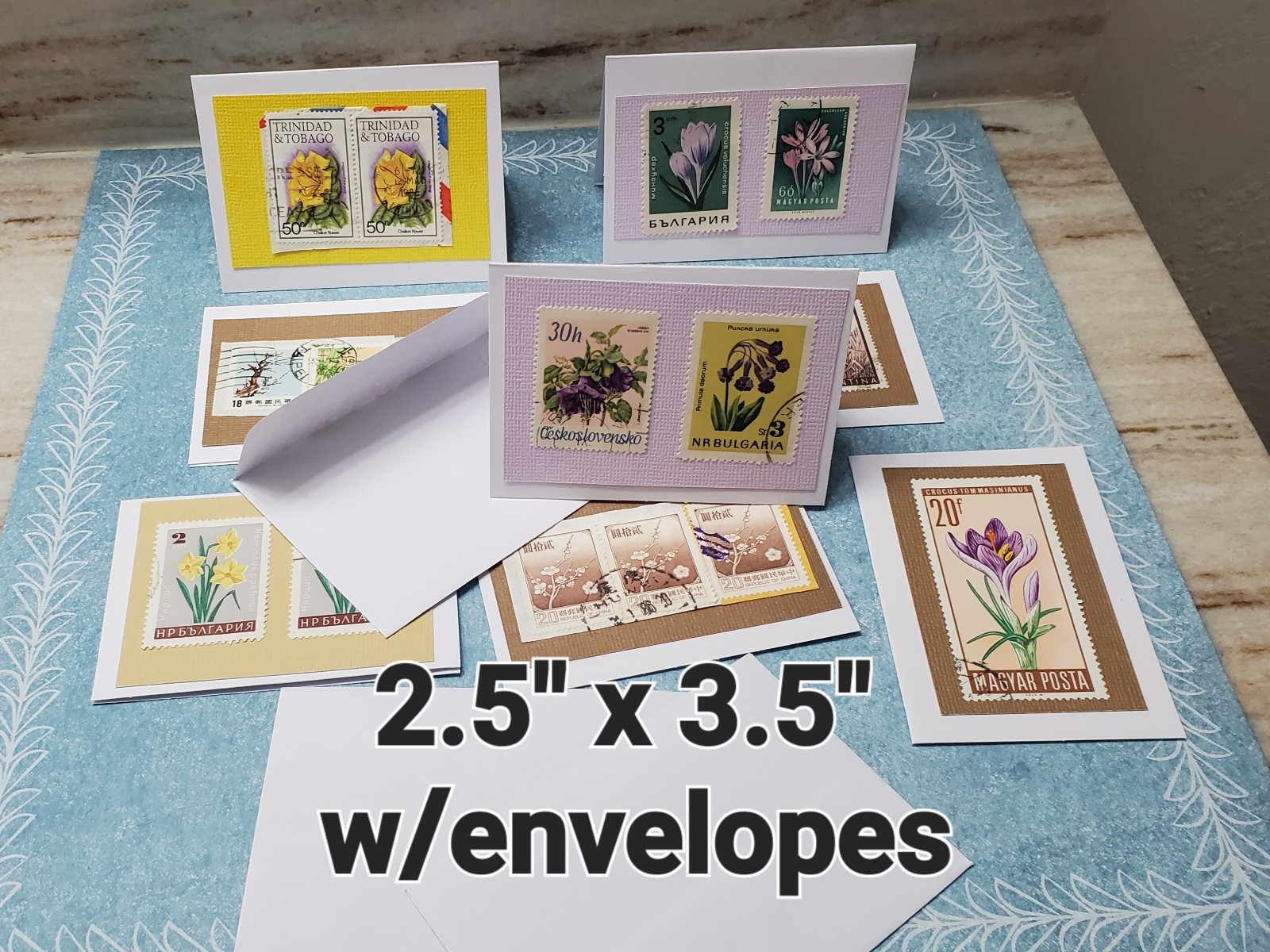 8 International Flower Stamps Gift Cards