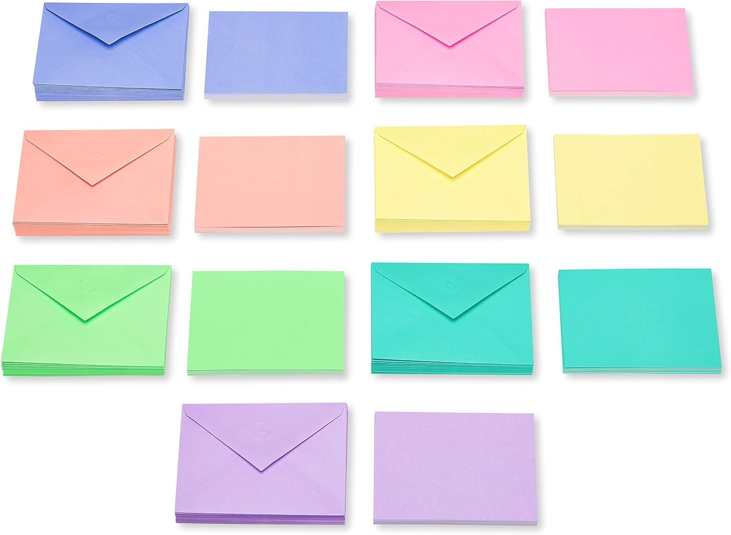 Pastel Color Note Cards Bulk 200pcs Envelopes Cheerful Stationery Set