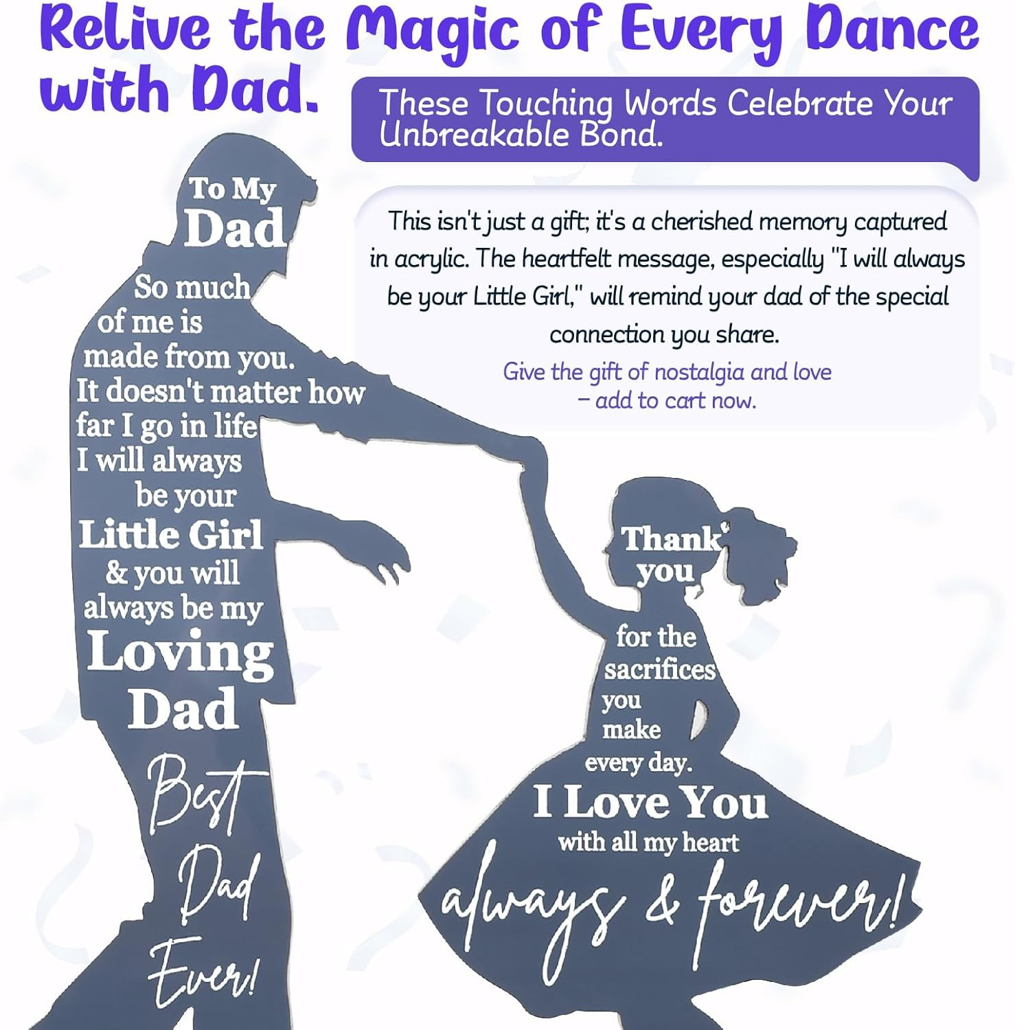 Sentimental Acrylic Plaque Dad Gift from Daughter Step Papa Desk Decor