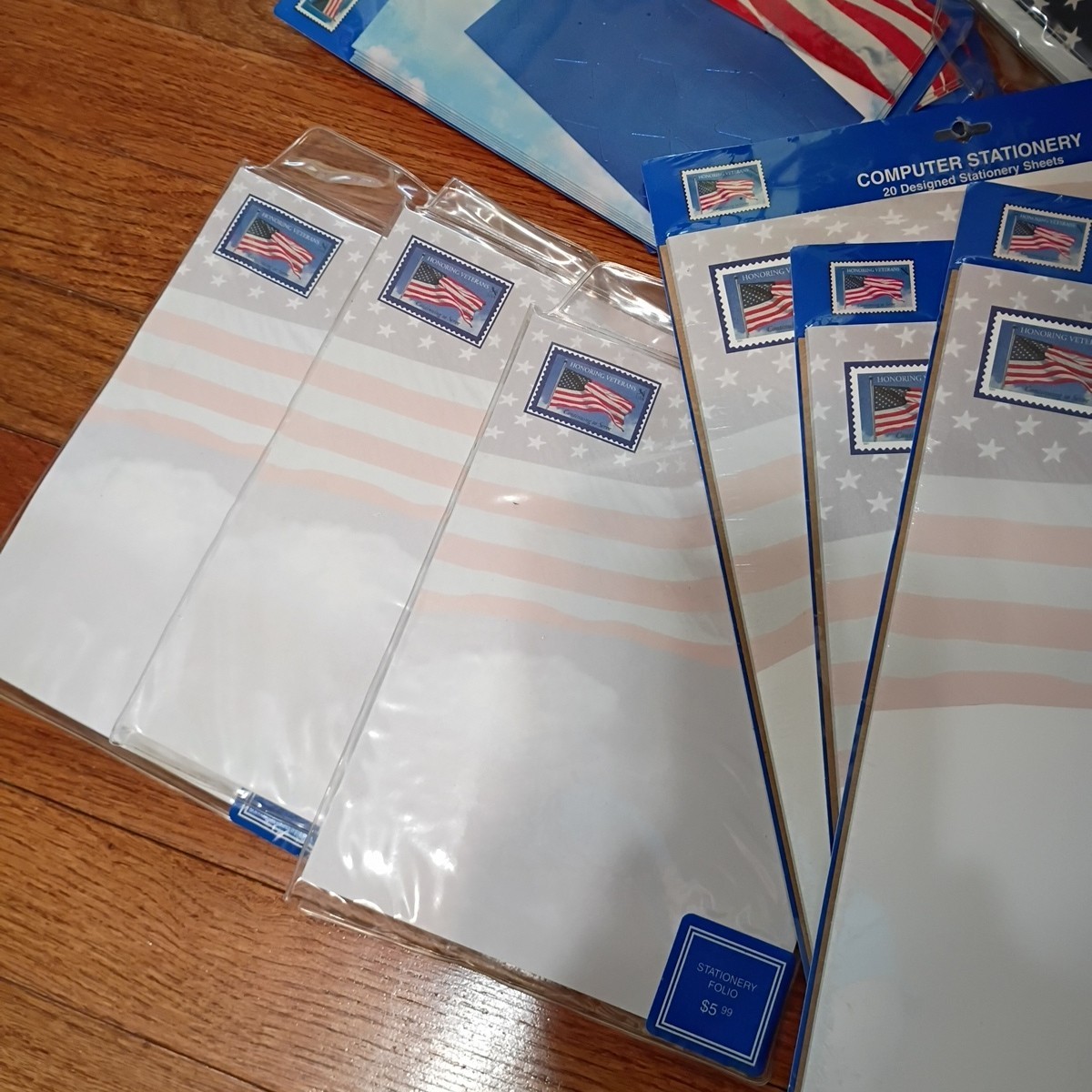 Hallmark American Flag Note Card Stationary Etc. Veteran Patriotic USA Lot USPS