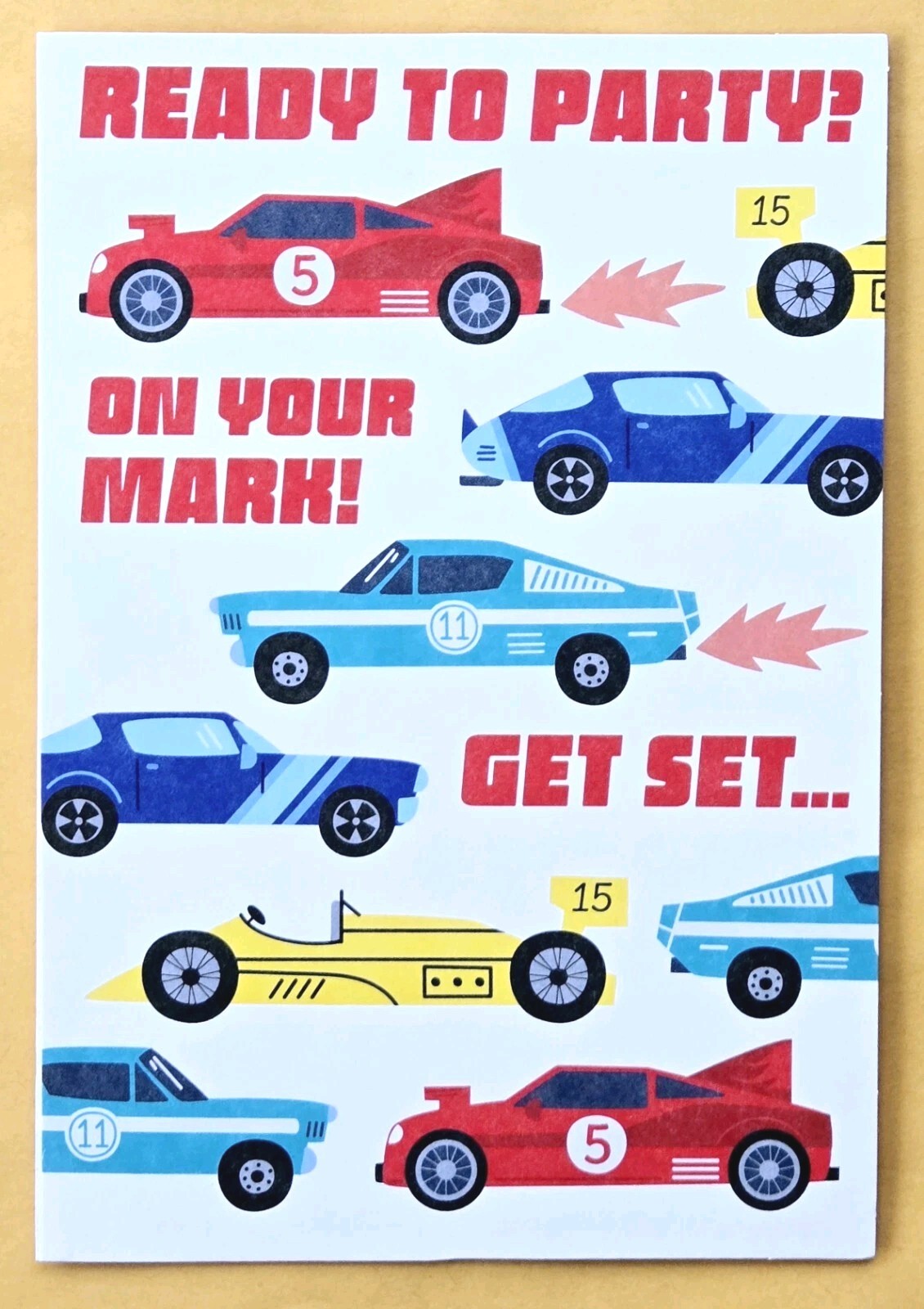 Happy Birthday Greeting Card, Hot Wheels/ (+Envelope 5×7″)/ Son