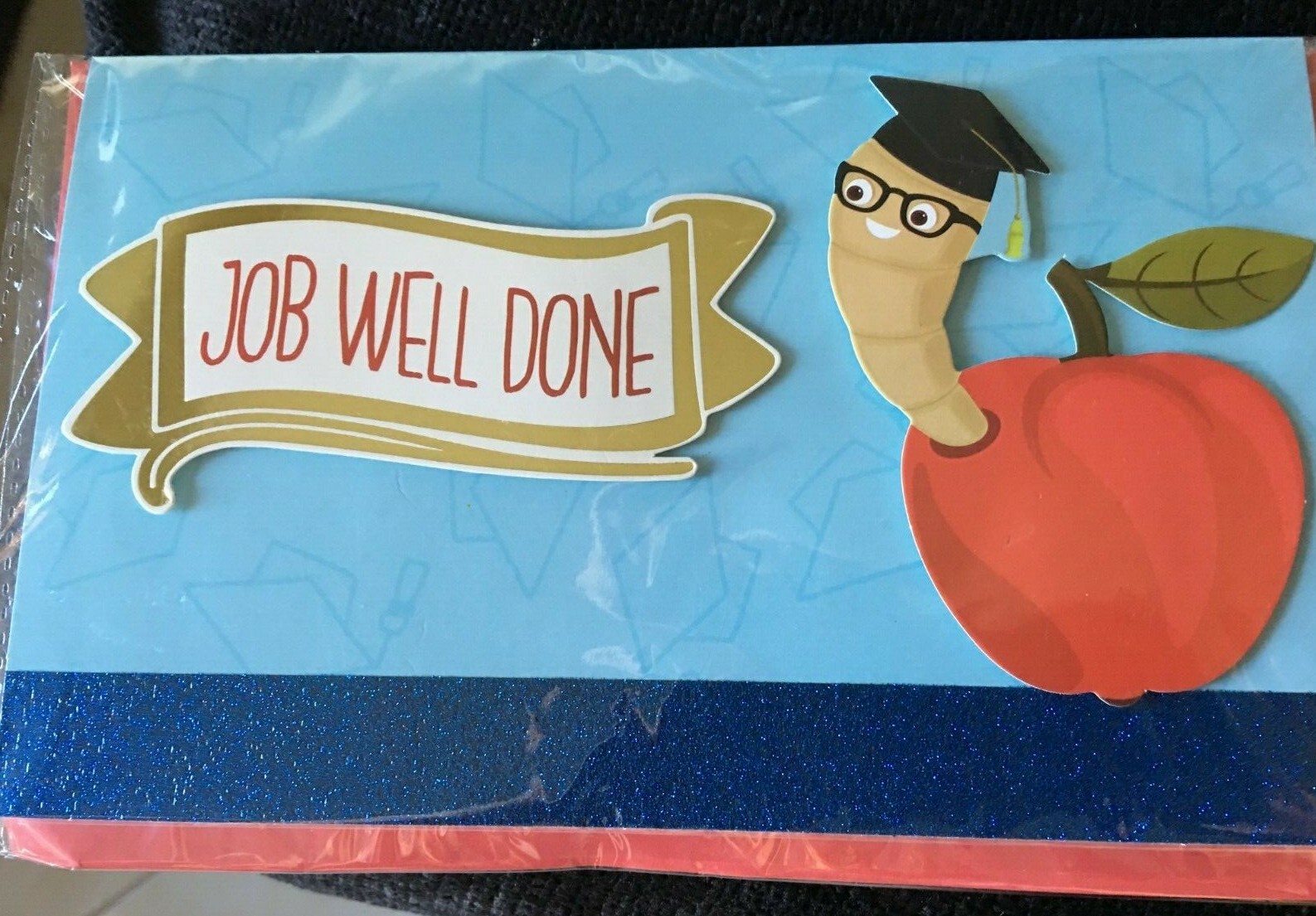 Graduation card Job Well Done Apple Congratulations on Great Achievement NEW