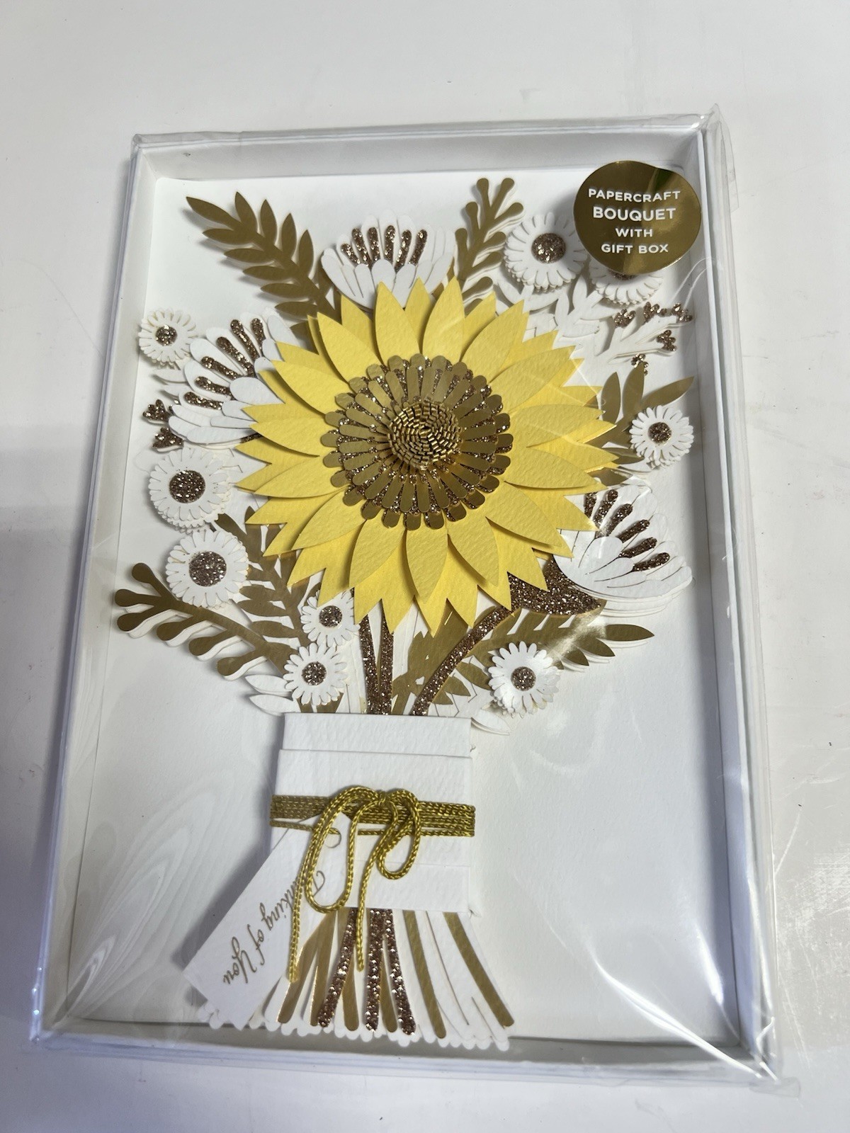 Hallmark Signature Papercraft Bouquet Greeting Card Sunflower 3D Gift Box
