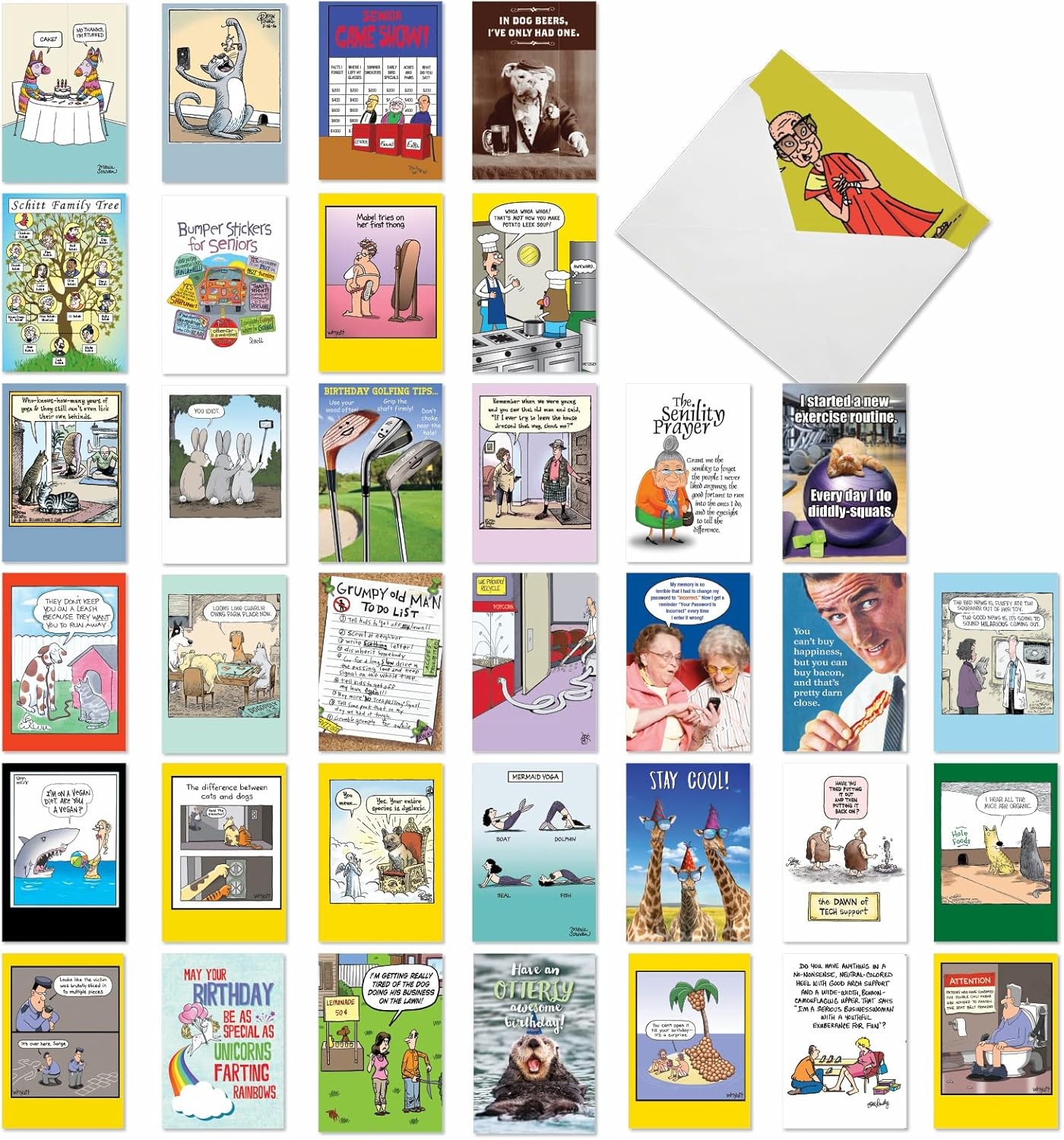 36 NobleWorks Funny Adult Humor Birthday Cards Bulk Variety Pack For Men