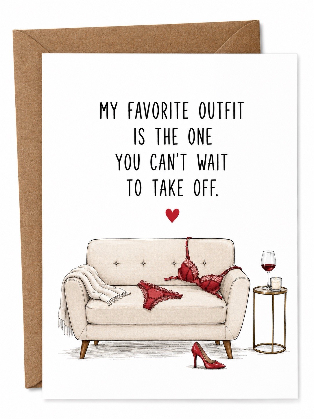 Romantic Card for Him or Her | Funny Couple Anniversary Love Card / F Outfit