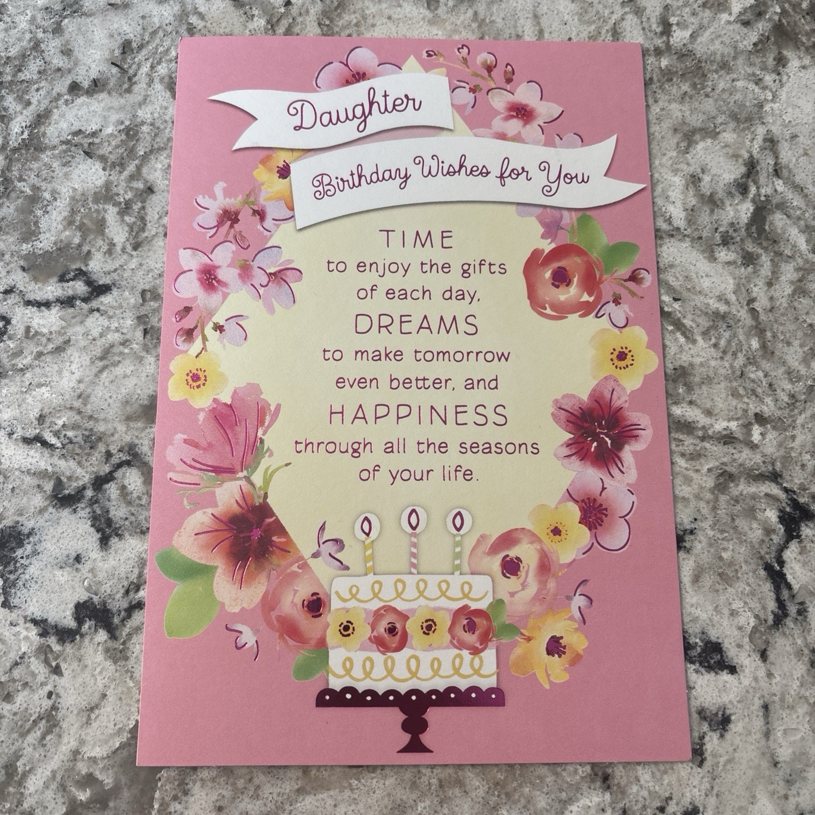Happy Birthday Daughter Dreams Happiness 5”x7” Hallmark Heartline Greeting Card